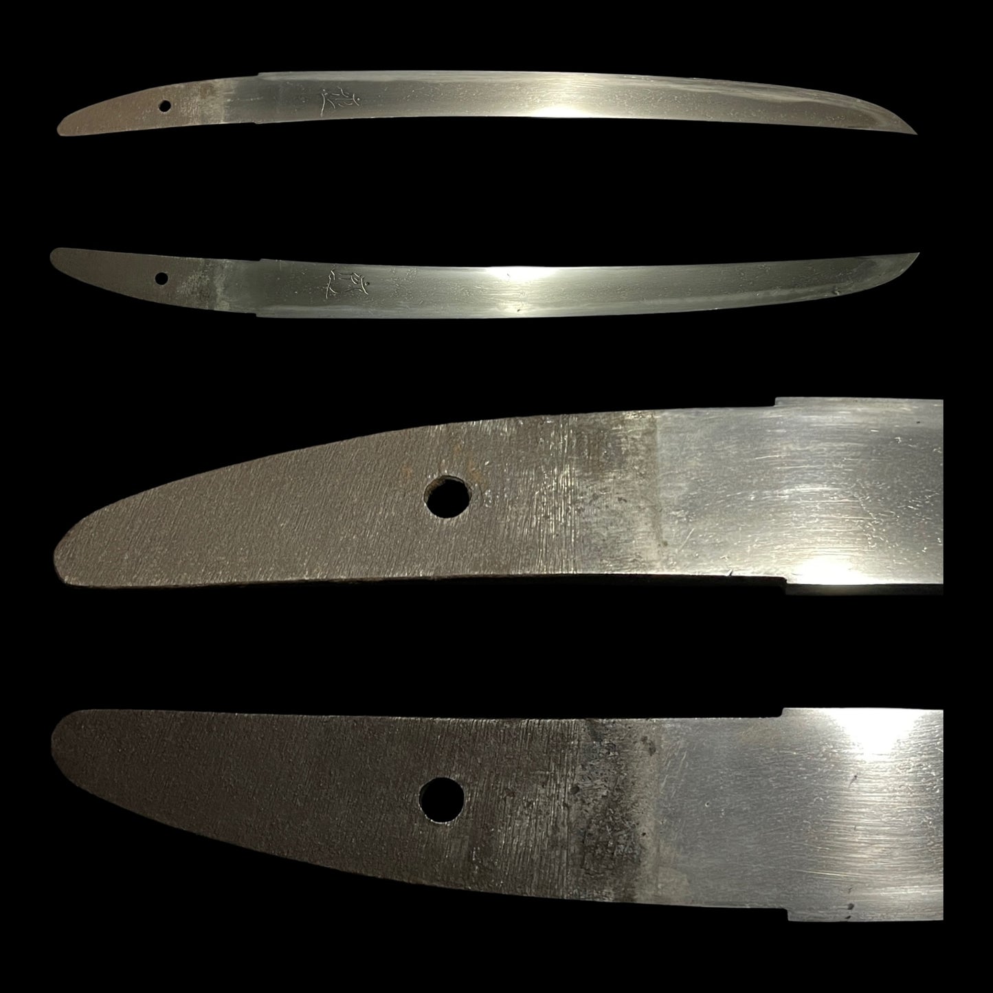 Aikuchi Koshirae Sunnobi-Tanto 合口拵寸延短刀, Bonji 梵字 blade, Edo period mumei