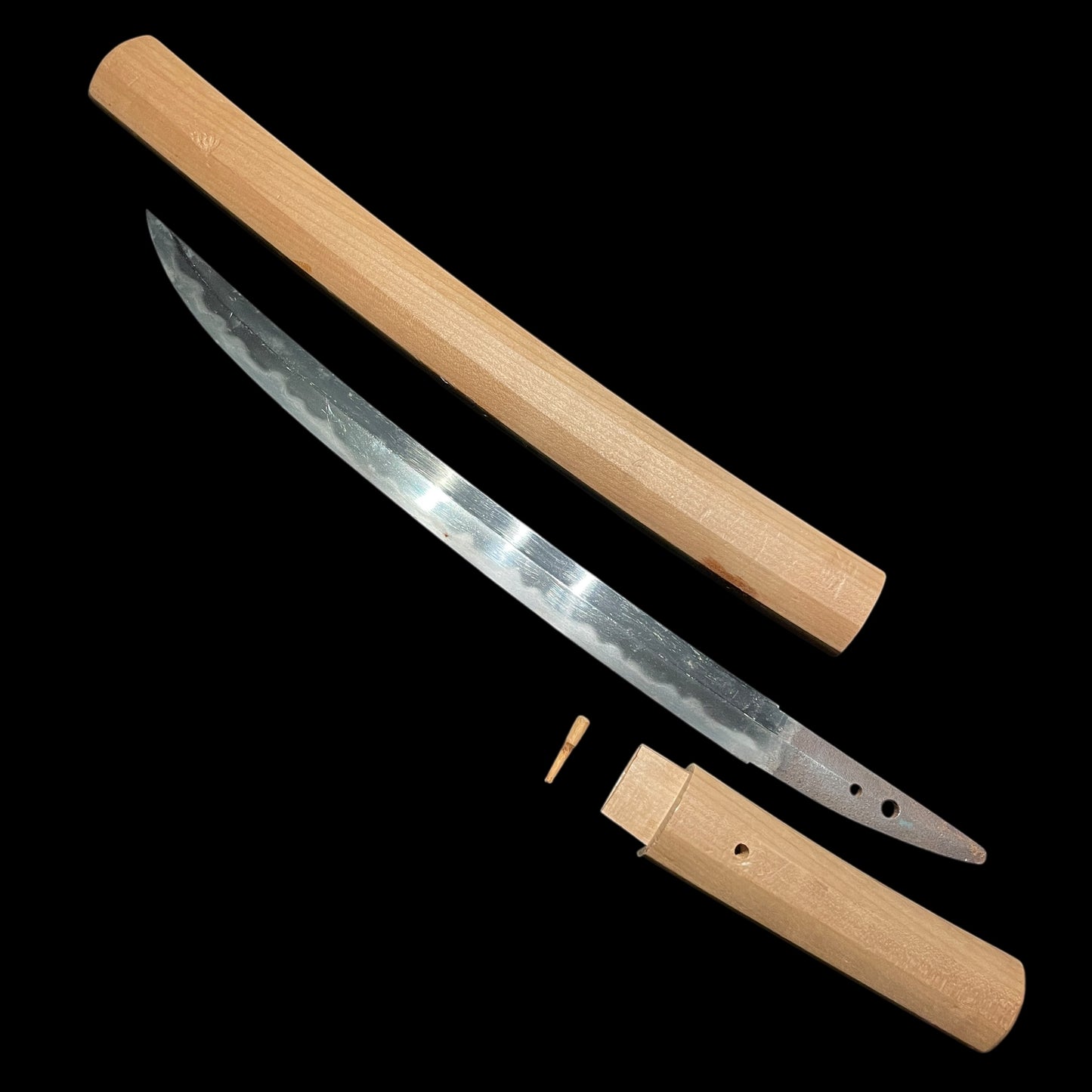 Shobuzukuri Wakizashi 菖蒲造脇差, Soden-Nakago 相伝茎, Muromachi period mumei