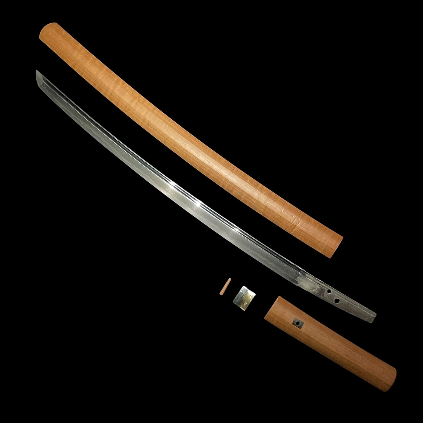 Bo-hi 棒樋 Long Wakizashi, Oosuriage-mumei 大磨上無銘, Early Muromachi period