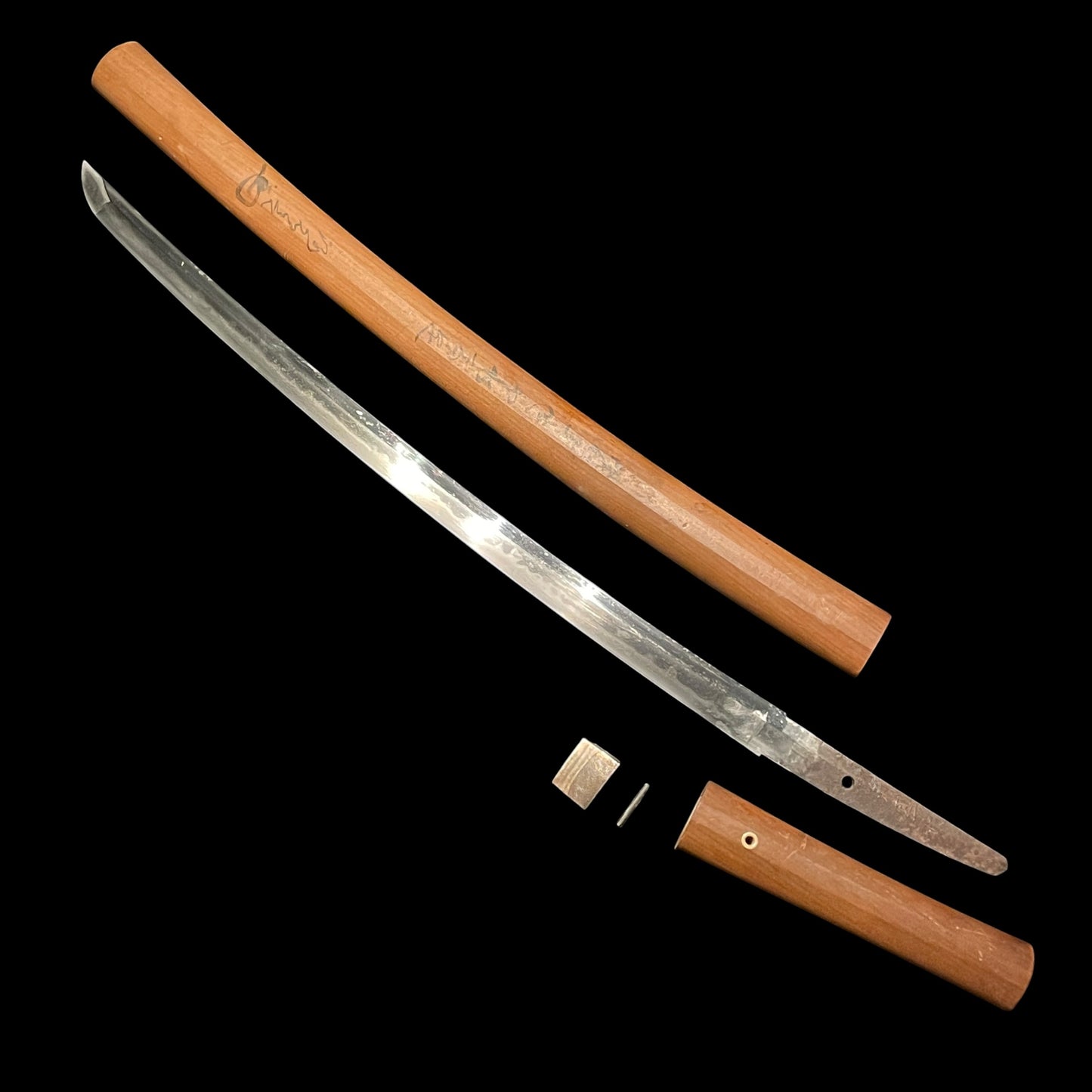 Echizenkoku Shimosaka 越前國下坂 signed Long Wakizashi, Sayagaki 鞘書, Edo period