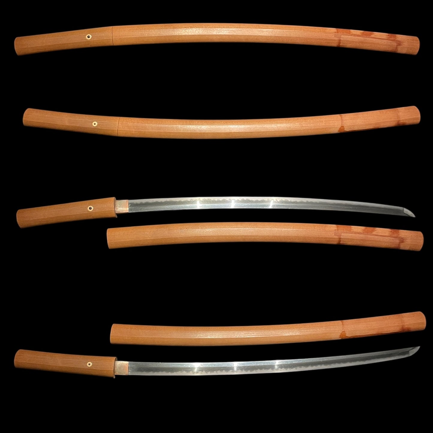 Gunome-Hamon 互の目刃文 Long WAKIZASHI, 十三 signed, Late Muromachi period