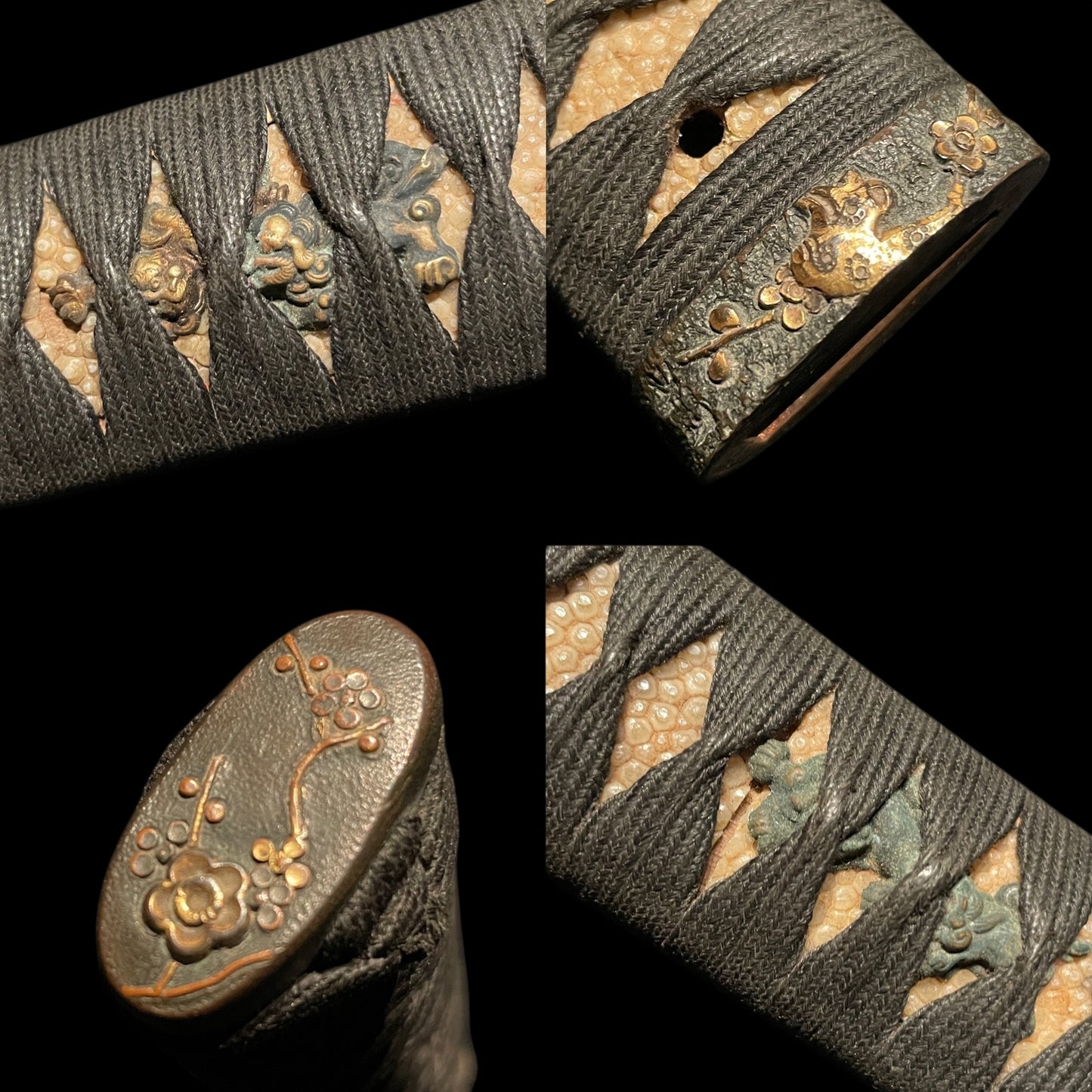 Kakinagashi-Hi 掻き流し樋 Short WAKIZASHI, Plum tsuba and Waterfowl Kozuka