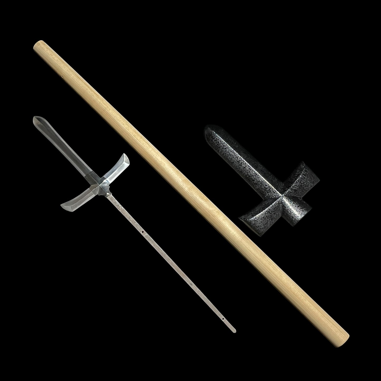 JUMONJI-YARI 十文字槍, Monju Kanemitsu saku Rakuyoju 文珠包光作 洛陽住 signed, Edo period
