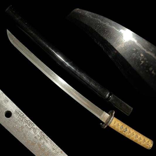 Izumikoku Masakage signed Wakizashi, Aoi Fuchikashira, Signed Tsuba, Edo period