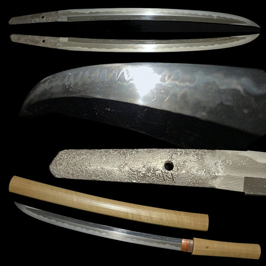 Shobuzukuri Wakizashi 菖蒲造脇差、 Kanemitsu 兼光 signed, Muromachi period
