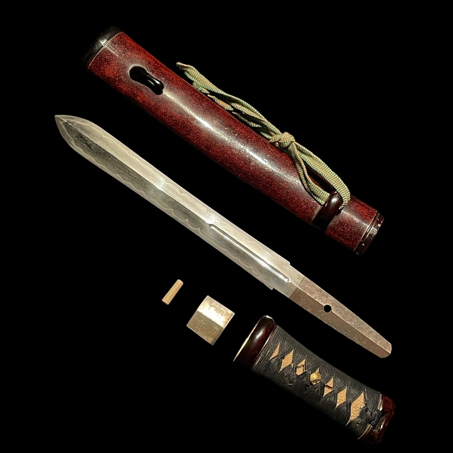 KEN 剣 TSURUGI, Red Aikuchi Koshirae, Muromachi period mumei