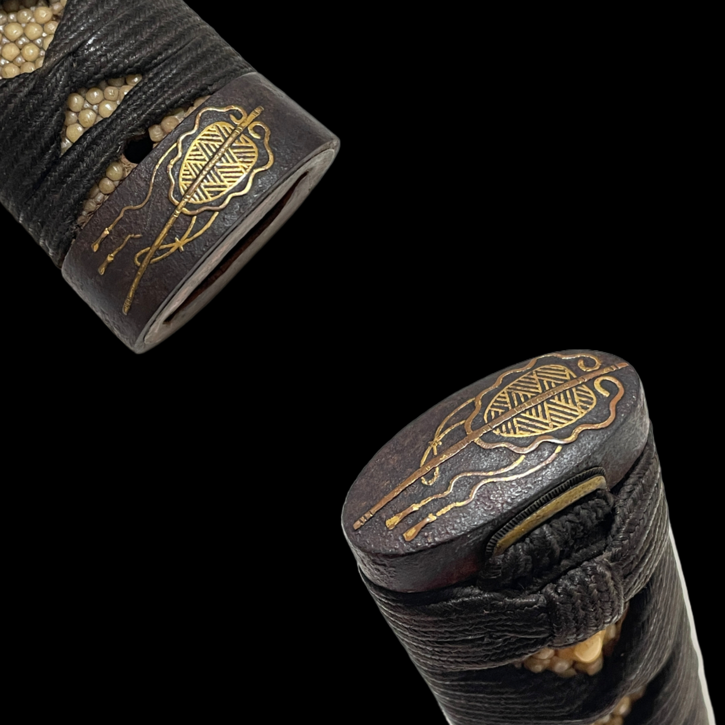 Gunbai-Fuchikashira 軍配縁頭 Wakizashi, Wide Hamon, Edo period mumei