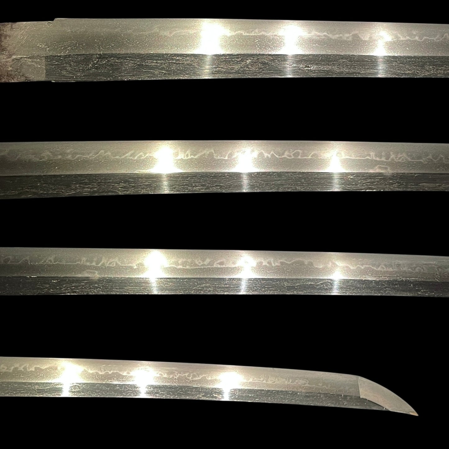 Amazing Hamon Long Wakizashi in Shirasaya, Edo period mumei