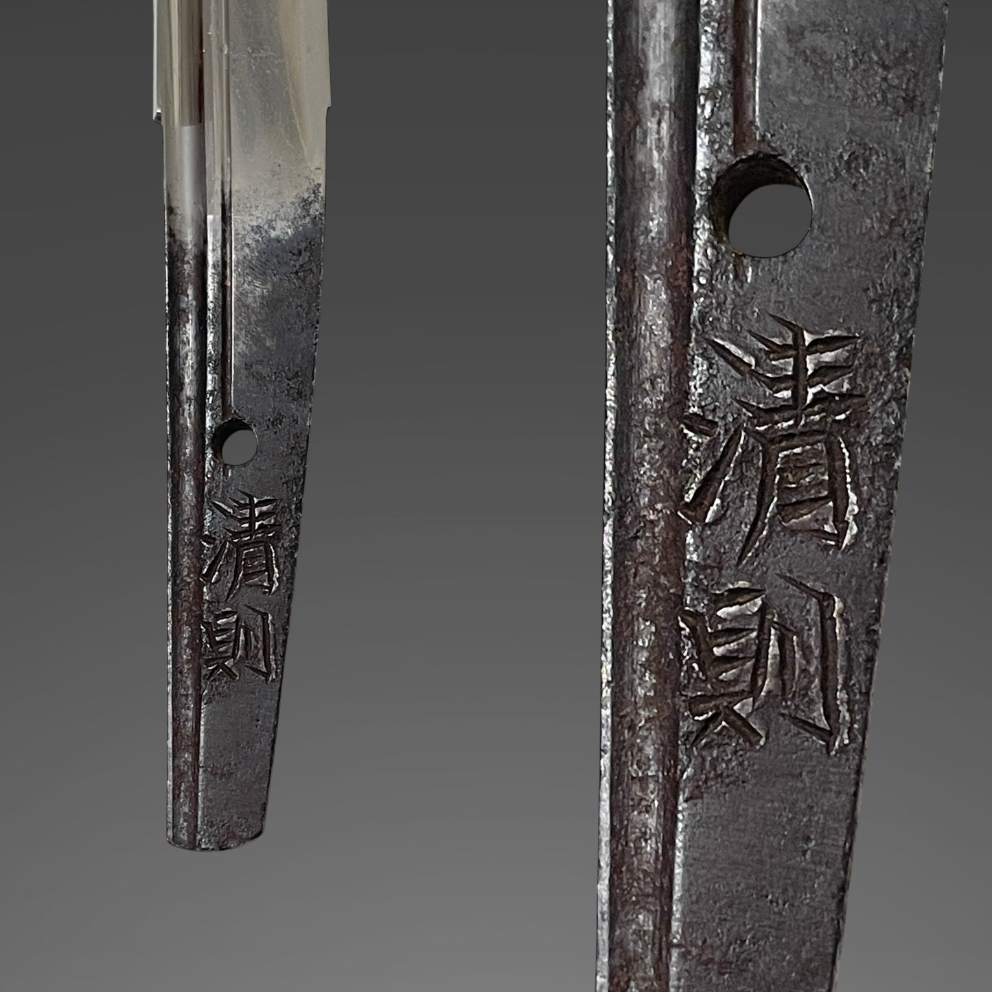 Kiyonori 清則 signed, Kanmuriotoshi 冠落 TANTO, with Kozuka Kogai,  NBTHK Certificate