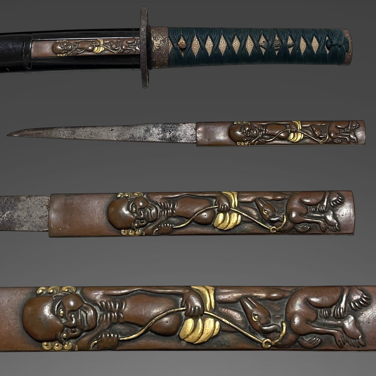 Izuminokami Kunisada 和泉守國貞 signed Wakizashi, with Kozuka, Edo period