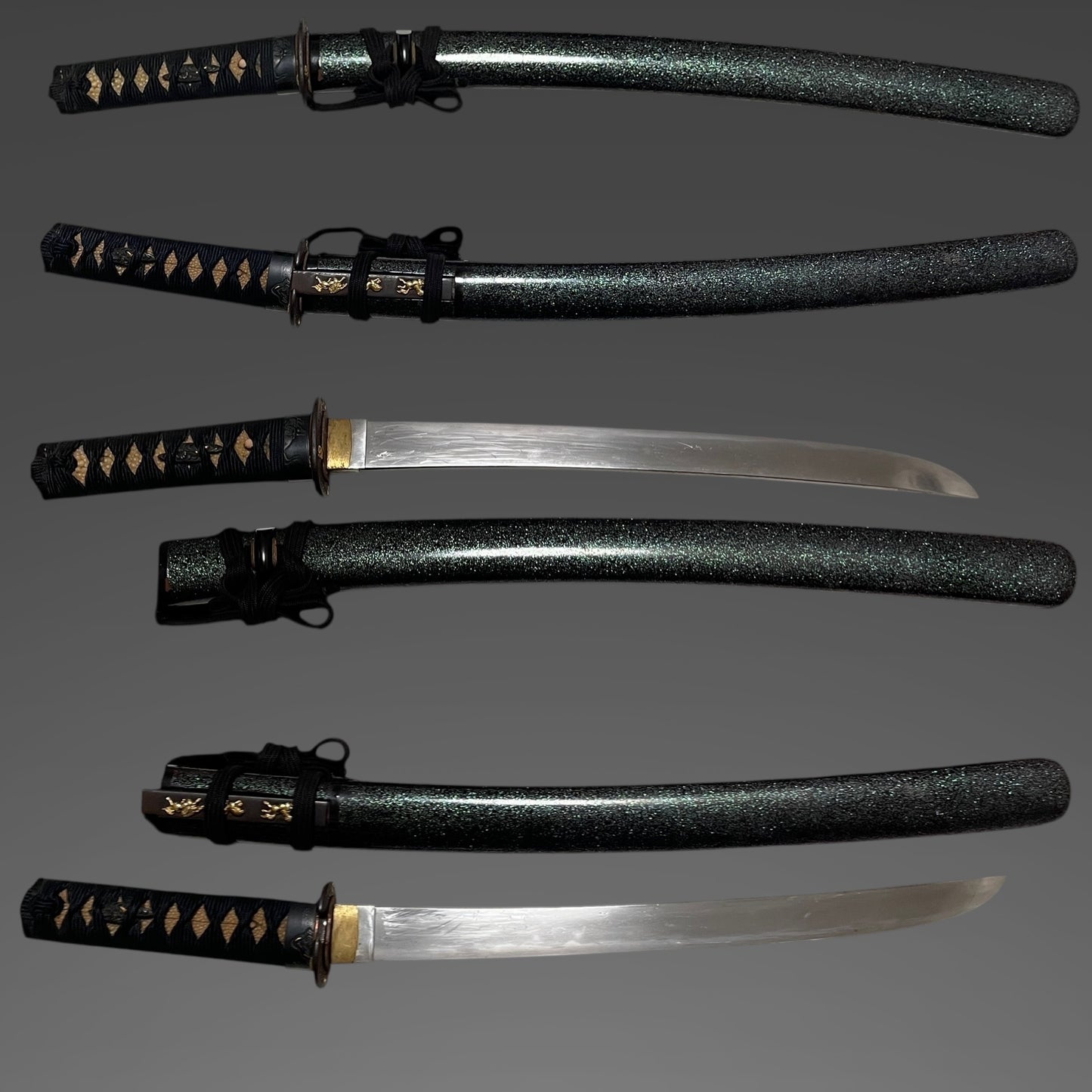 Hirazukuri Wakizashi, Noritsugu signed Fuchi, 鱮腹茎 Tanagobara-Nakago, with Kozuka
