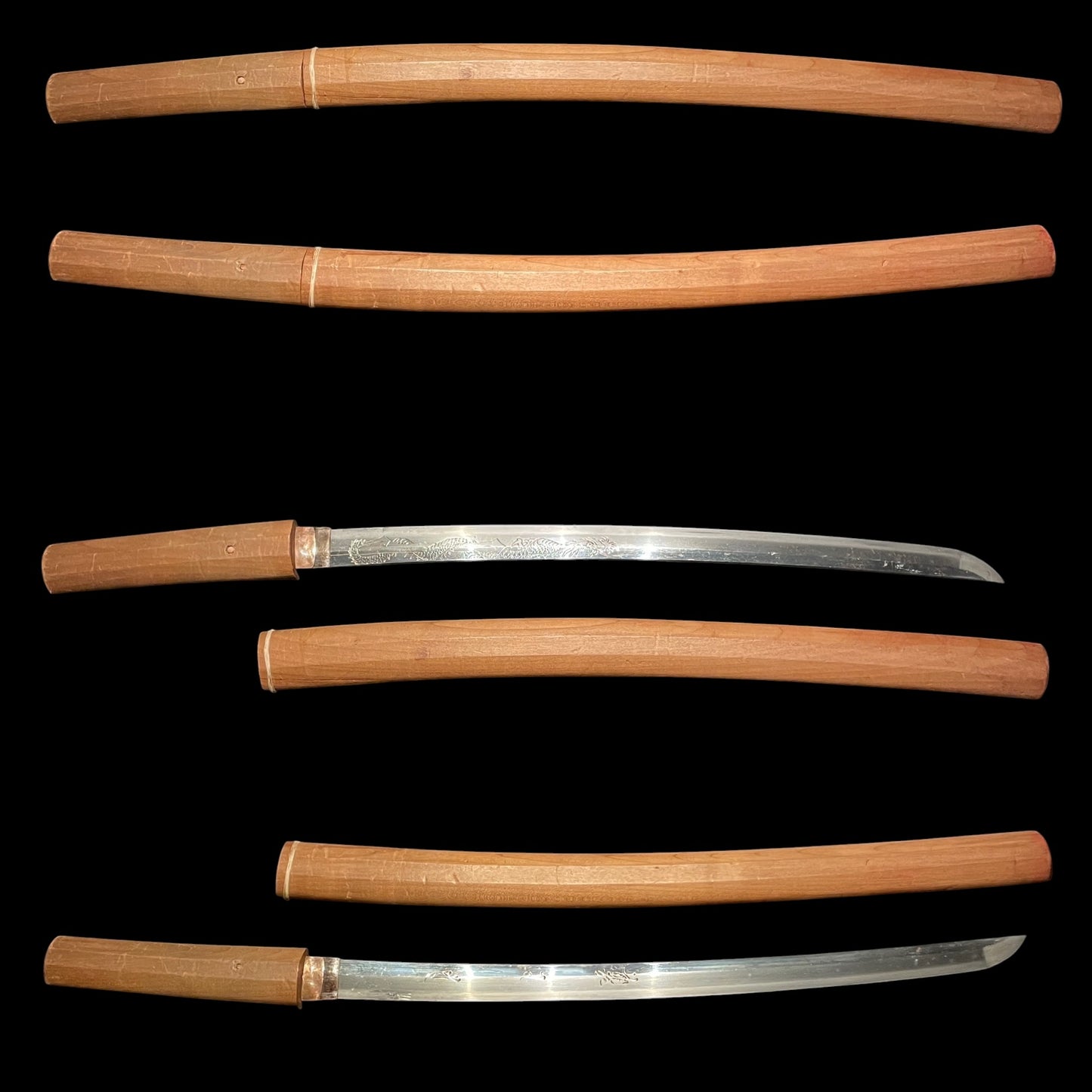 Dragon HORIMONO 彫物 Wakizashi, Noboriryu 昇龍, Bonji 梵字, Edo period mumei