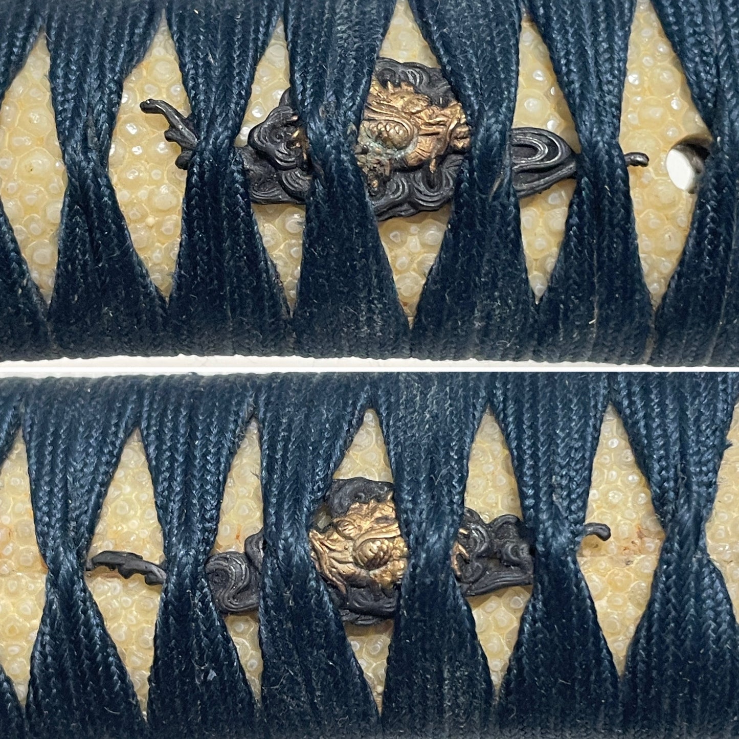 Authentic Koshirae for Tanto or Short Wakizashi, with Kozuka, Flower Fuchikshira