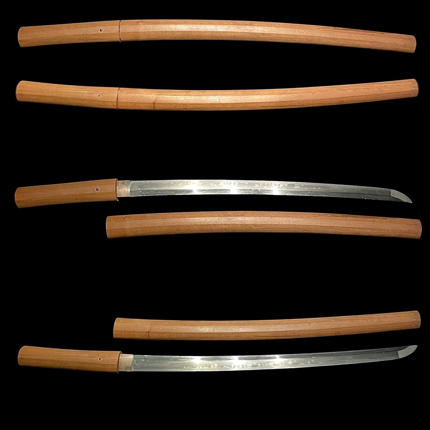 Amazing Hamon Wakizashi, Wide and Thick Blade, Edo period mumei