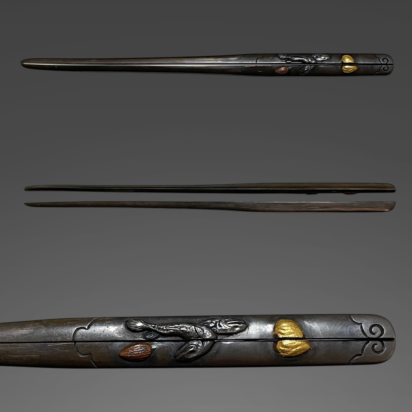 Inrokizamizaya 印籠刻鞘 KATANA, Kanbun-Shinto 寛文新刀, Very wide Blade, with Wari-Kogai
