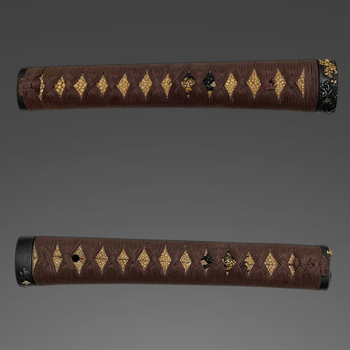 Wonderful Tsukamae Long KATANA, Wave and Rabbit Tsuba, Shishi Fuchikashira