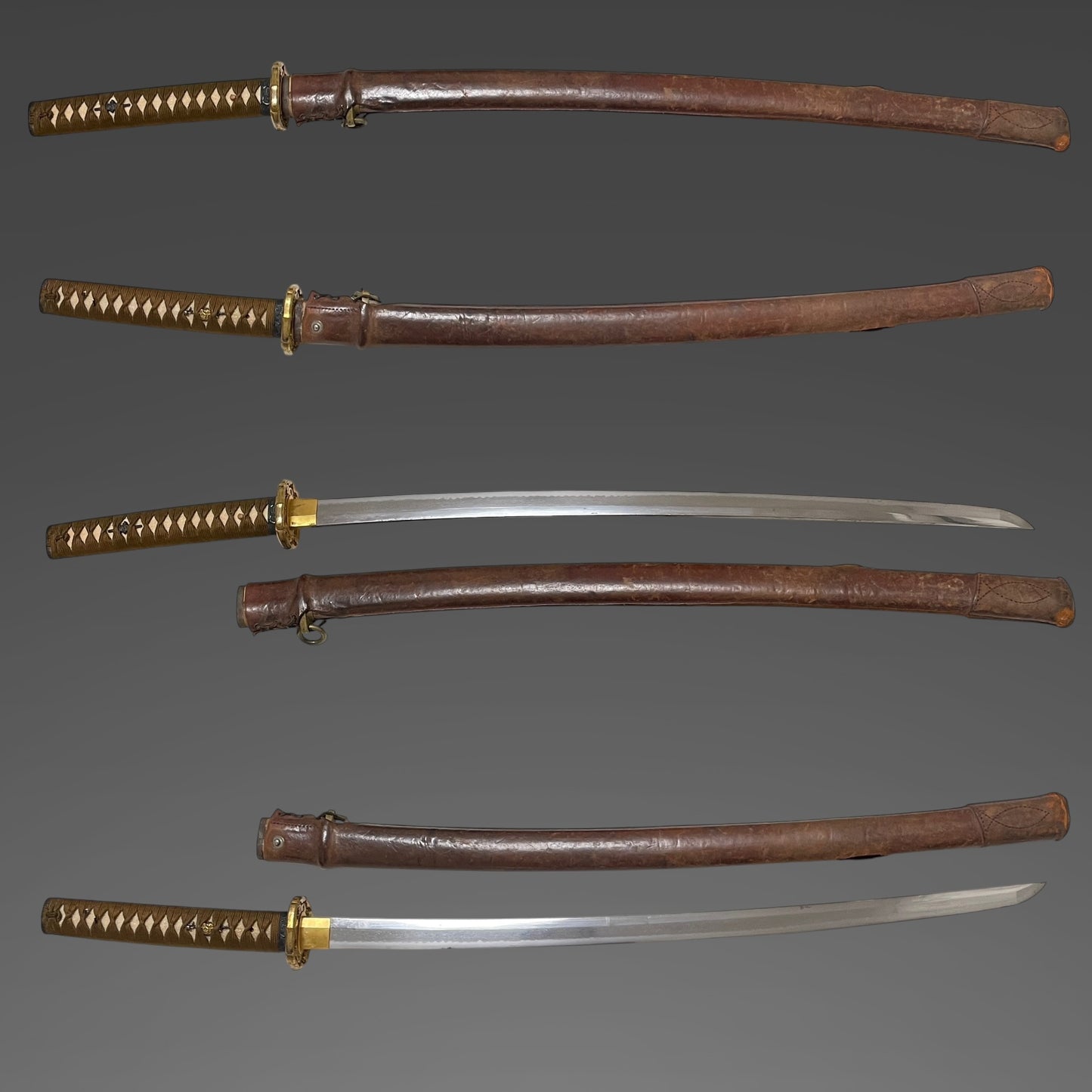 Ryakushiki-GUNTO 略式軍刀, Leather Cover Scabbard, WW2 Japanese Army Officer Sword