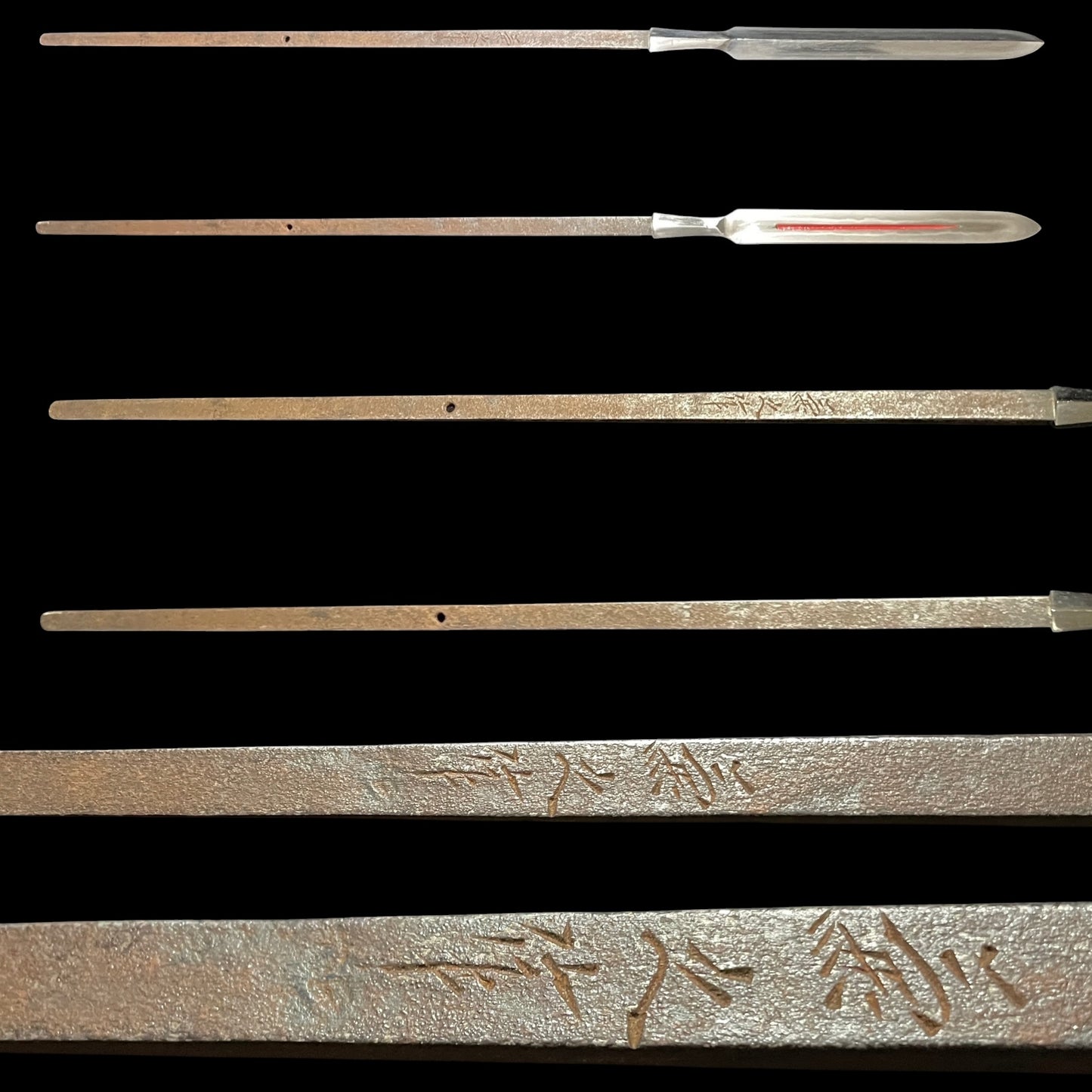 Masamehada 柾目肌 Kanemoto 兼元 signed, Hirasankaku-Yari 平三角槍, Muromachi period