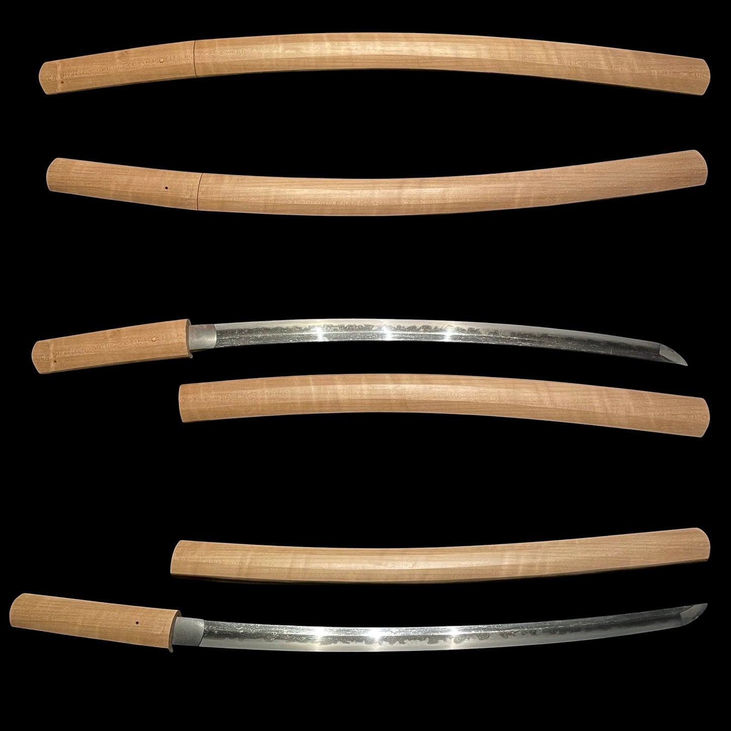 Beautiful Hamon Wakizashi, Masamitsu 正光 signed, Muromachi period