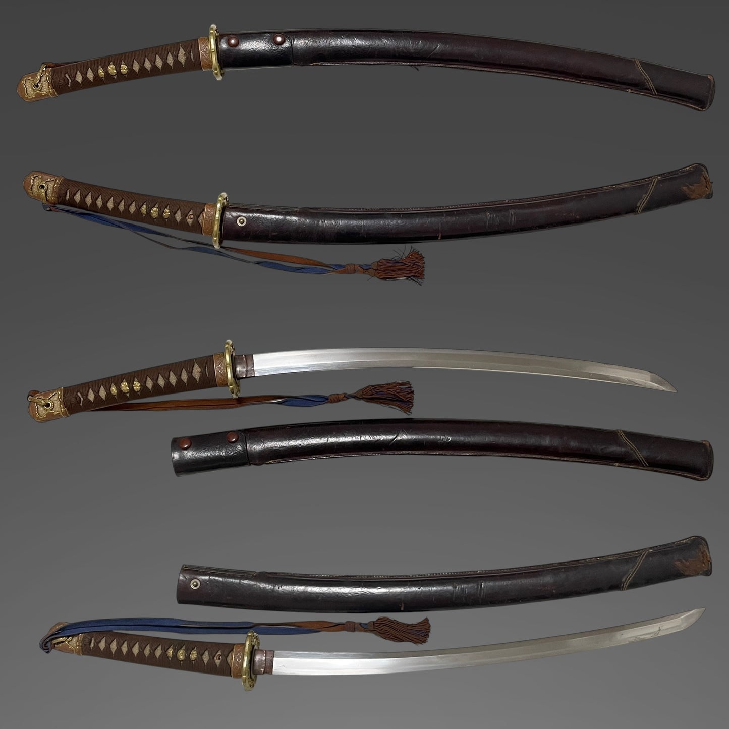 Short GUNTO 短寸軍刀 with Tassel, 大反り Oozori, WW2 Japanese Army Officer Sword