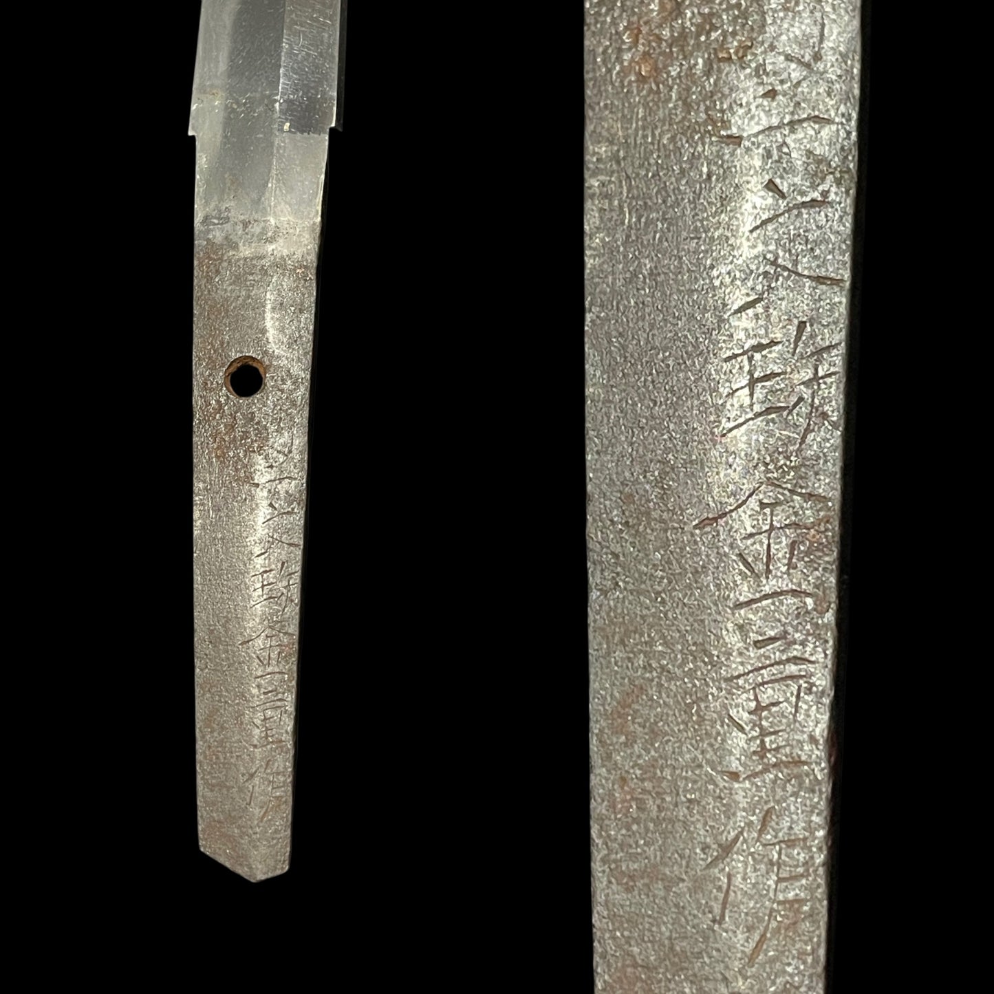 Monju Kaneshige 文珠金重 signed WAKIZASHI, Oogunome-Hamon 大互目刃文, Edo period