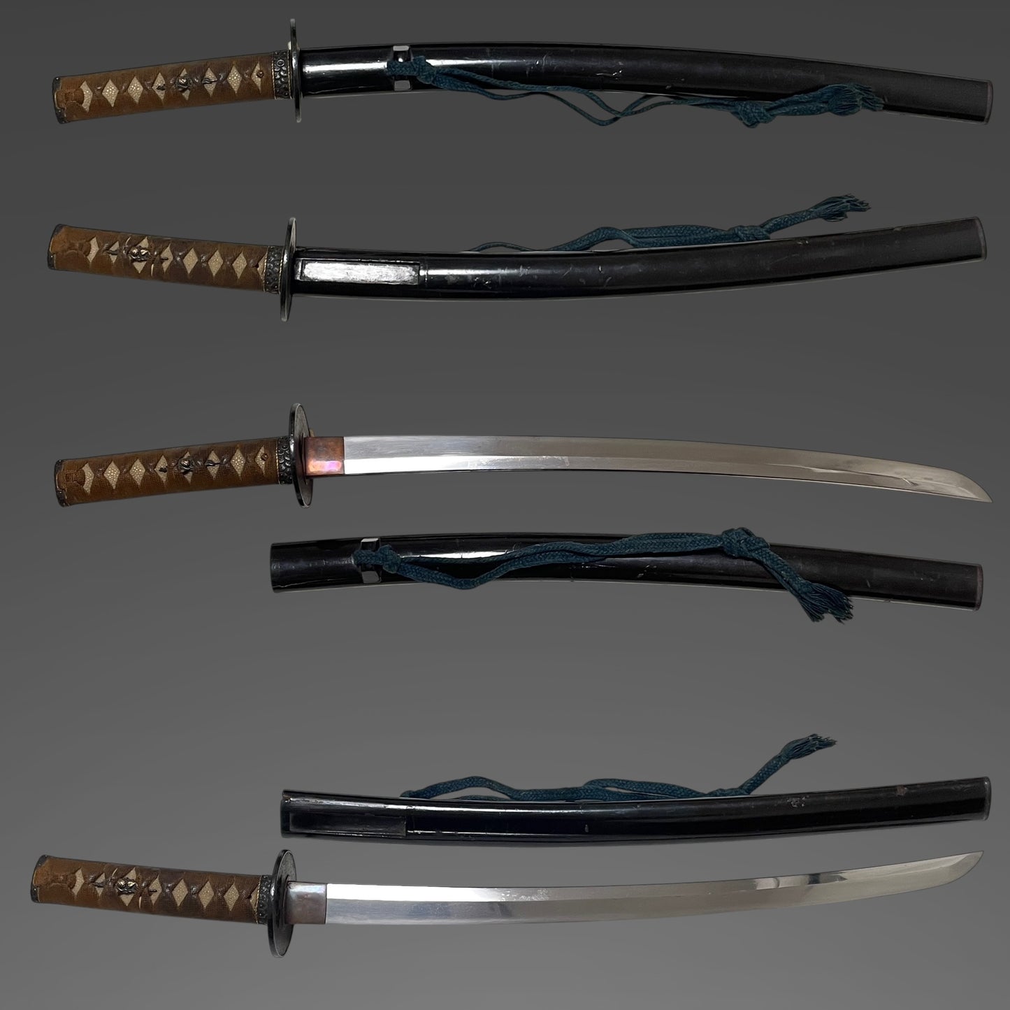 Tanbanokami Fujiwara Terukado 丹波守藤原照門 signed Wakizashi, Pine needles Fuchikashira