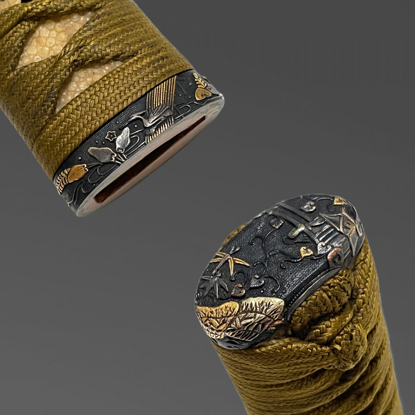 Komei Tadahiro saku 古銘忠廣作 signed Wakizashi, Homarekizu 誉傷 Raijin 雷神 Kozuka, Edo period