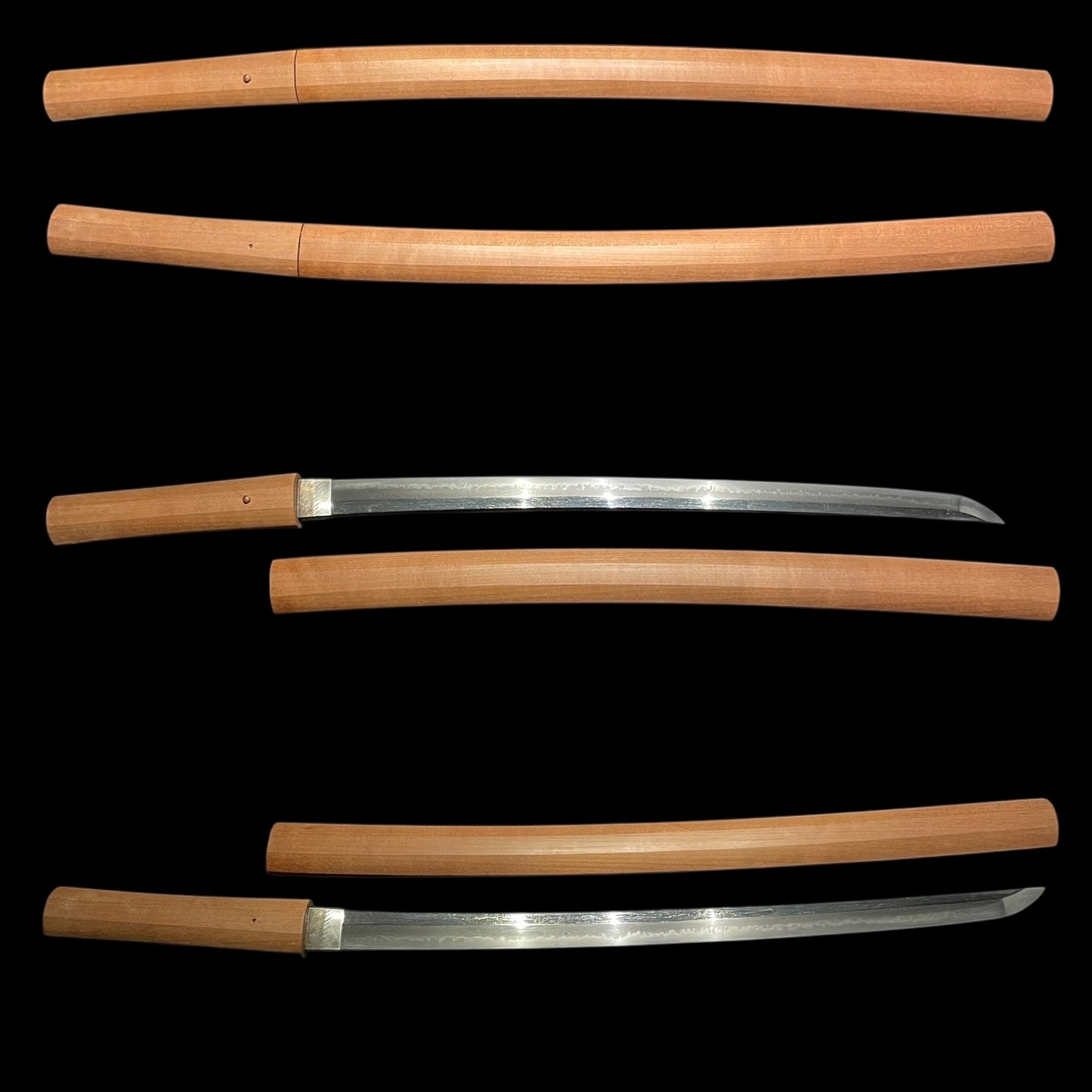 Amazing Hamon, Fujiwara Yoshimichi 藤原吉道 signed Long WAKIZASHI, Edo period