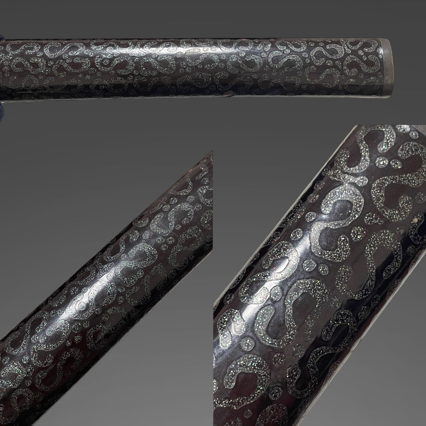Kawarinuri-Saya 変塗鞘, Horse Fuchikashira TANTO, Edo period mumei