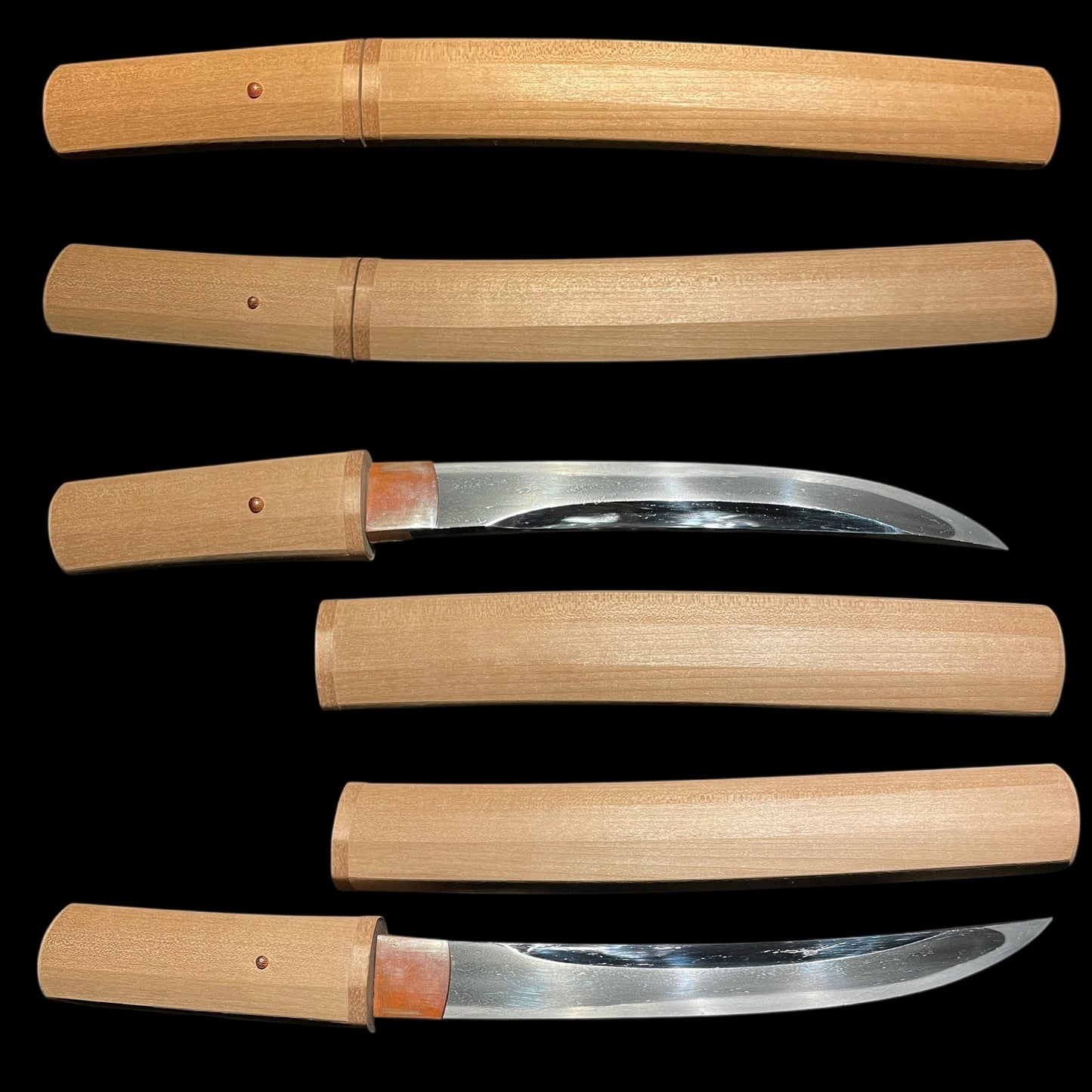 Rare style UNOKUBI 鵜首 TANTO, with Shirasaya, Edo period mumei