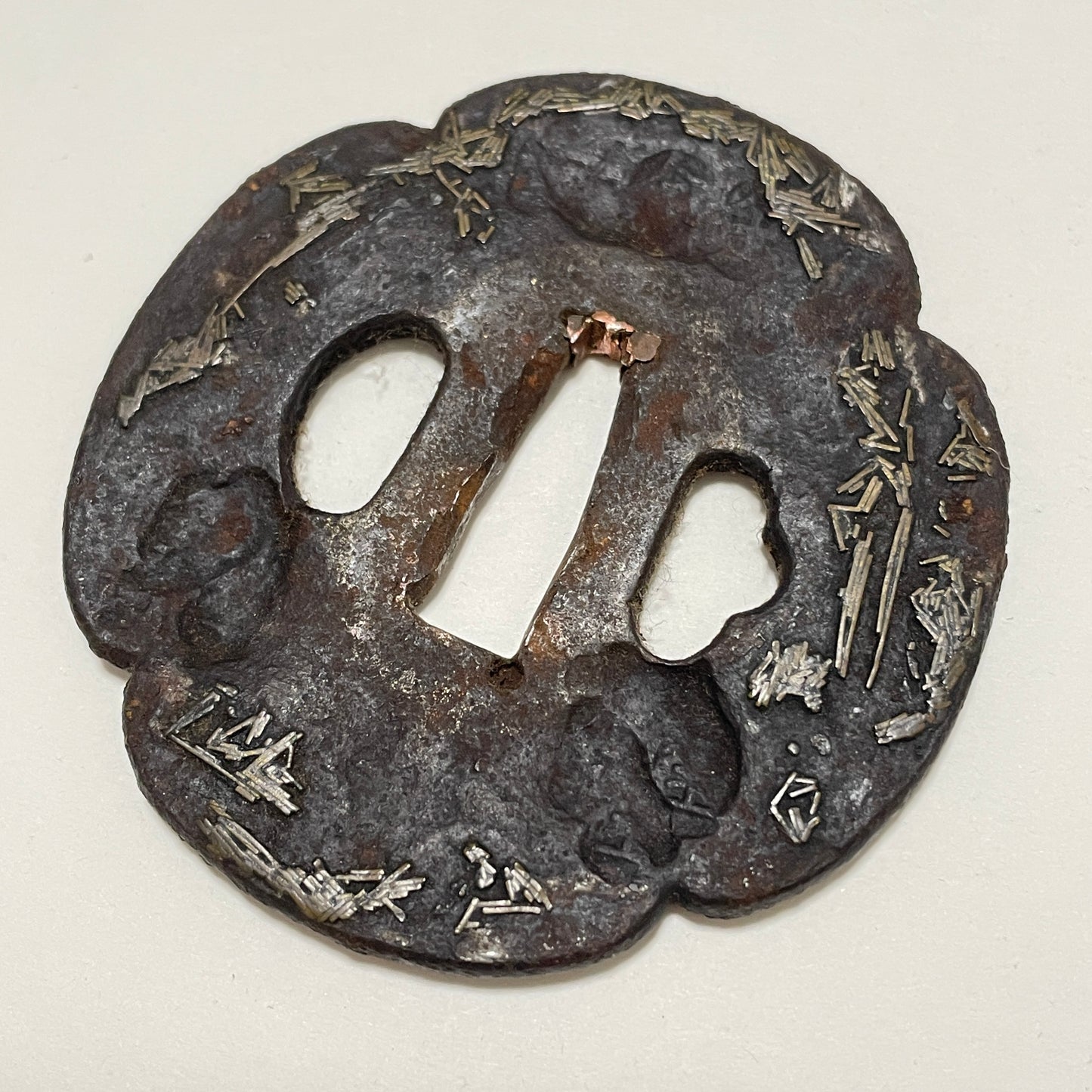 Morimitsu 盛光 signed KATANA, Shinchu Chirashi Tsuba 真鍮散鍔, with Shirasaya