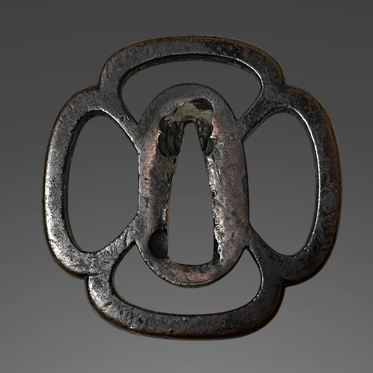 Karakizuka 唐木柄 Straight Wakizashi, Yamagane Tsuba 山銅鍔, Edo period mumei