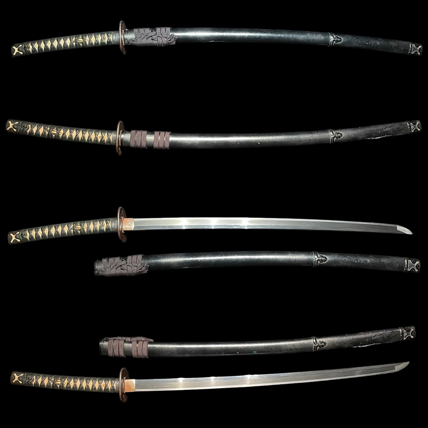 Handachi Koshirae KATANA 半太刀拵, Shibuichi Fittings, Edo period mumei