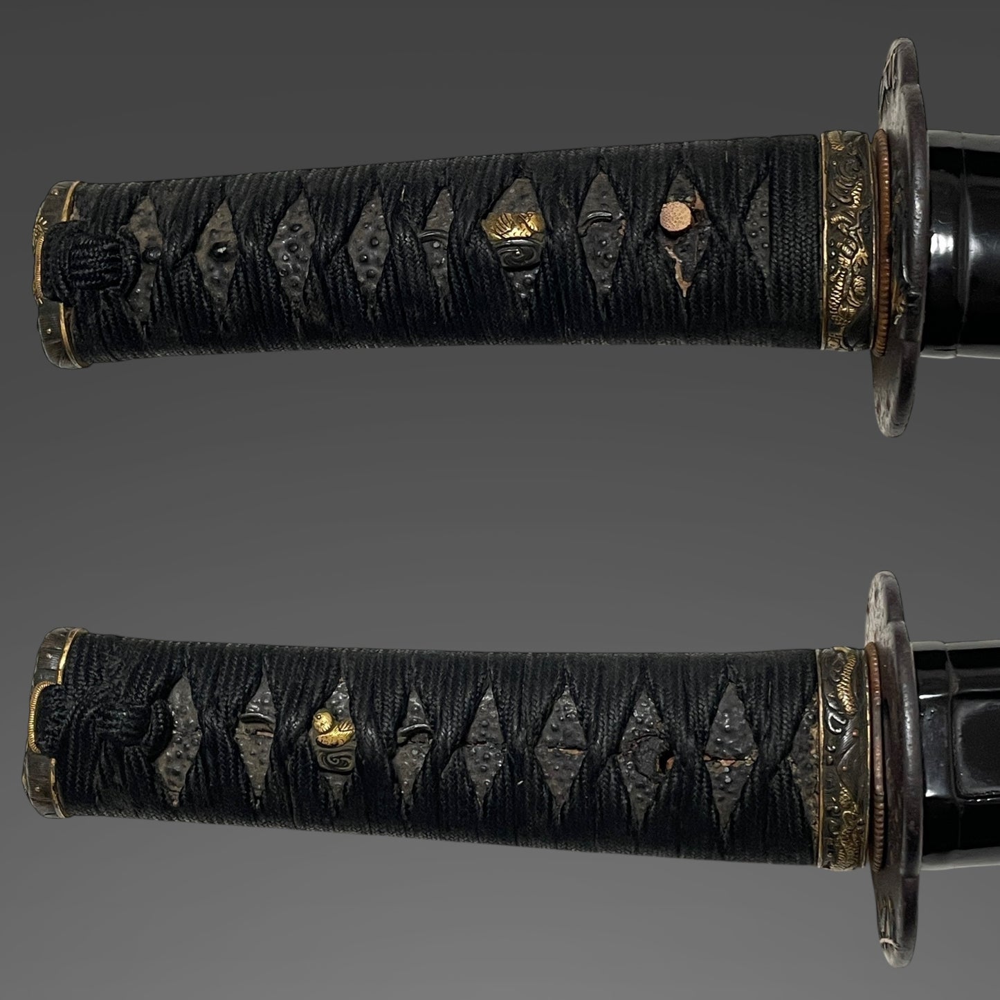 Setsubun Mamemaki Tsuba 節分豆撒き図鍔, Dragon Fuchikashira Wakizashi, Edo period mumei
