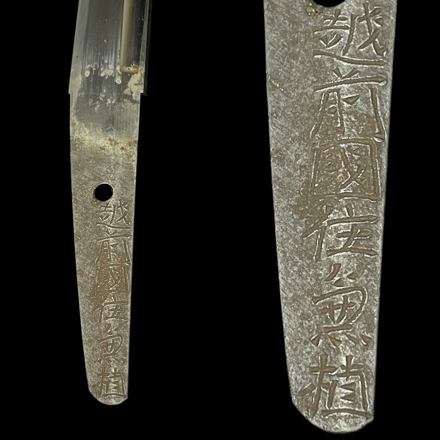 Echizenkoku Kanetane 越前國兼植 signed Wakizashi, Plum and Kabuto Tsuba, Edo period