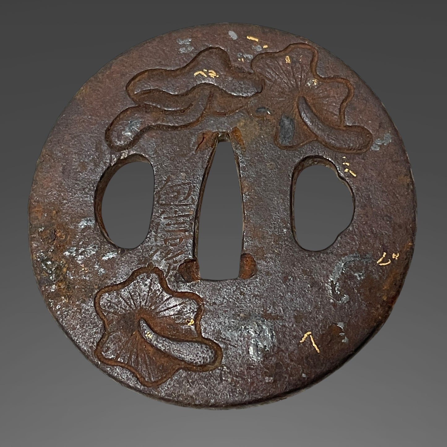 Handachi-Koshirae 半太刀拵 Wakizashi, Kanenobu 包信 signed Mushroom Tsuba, with Shirasaya, Edo