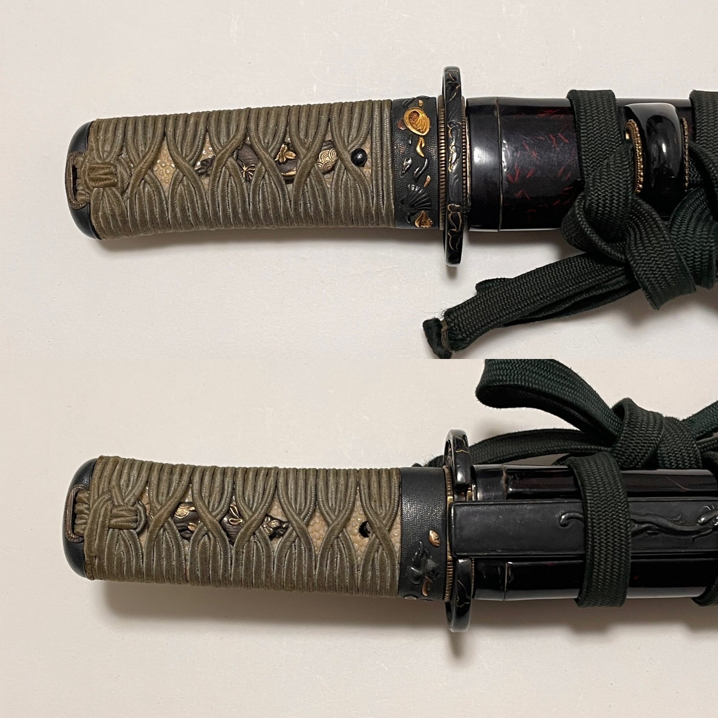 Kunimitsu 國光 signed TANTO, Dragon Kozuka, Shell Fuchi, Muromachi period