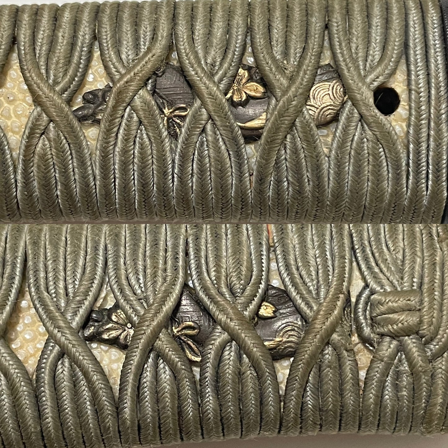 Kunimitsu 國光 signed TANTO, Dragon Kozuka, Shell Fuchi, Muromachi period