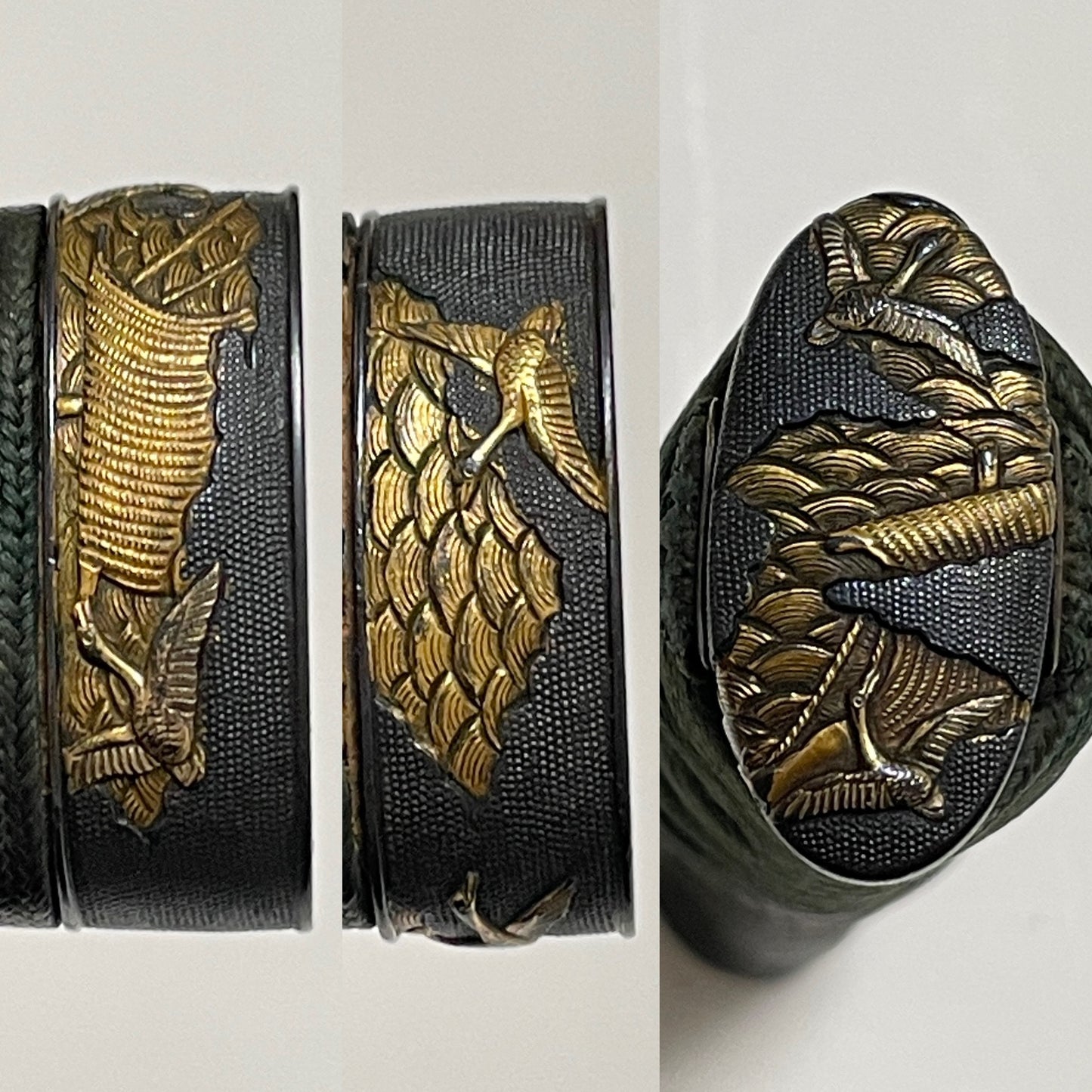 Echizenkoku Kanetane 越前國兼植 signed Wakizashi, Plum and Kabuto Tsuba, Edo period