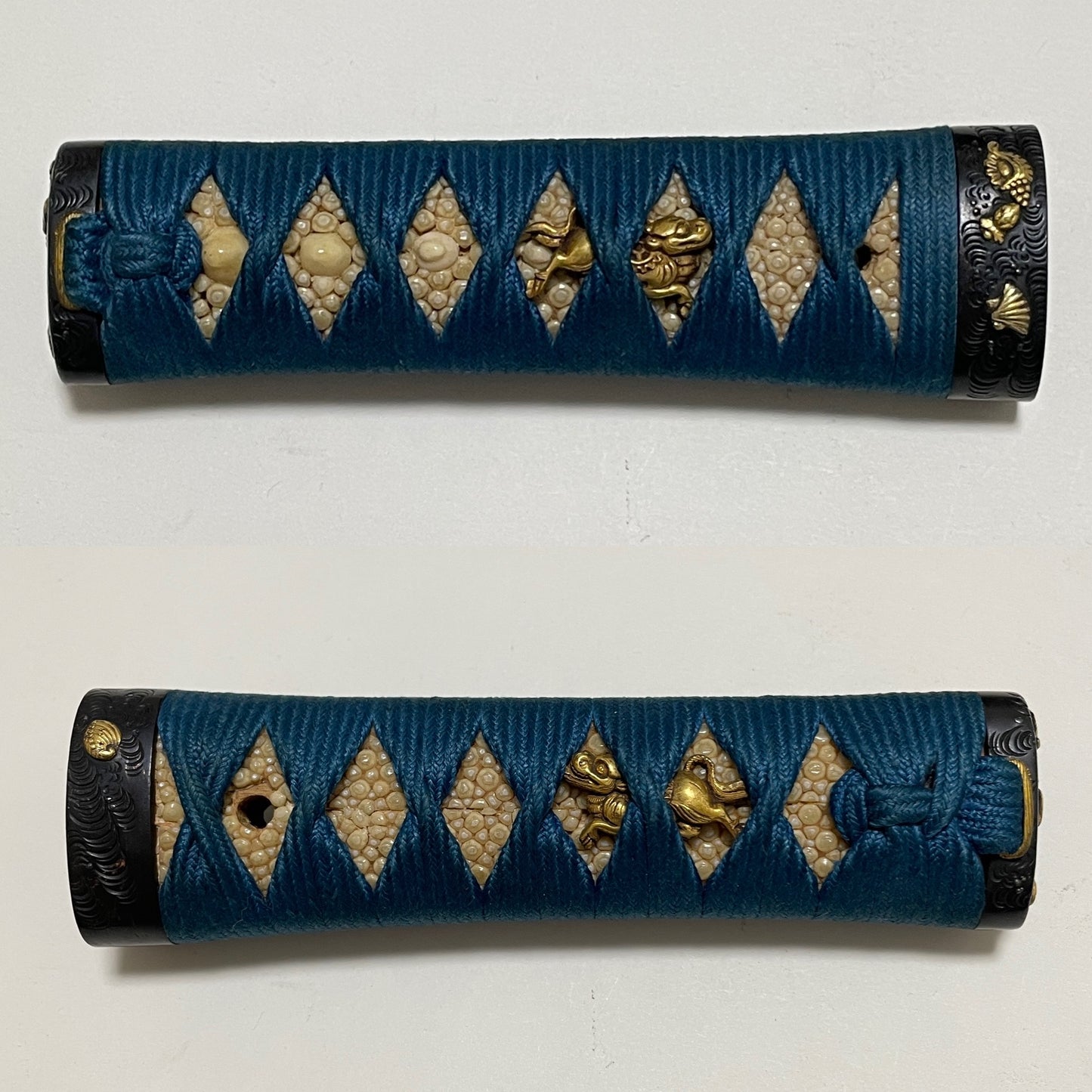 Large Kissaki Wakizashi, Shell Fuchikashira 貝縁頭, Edo period mumei