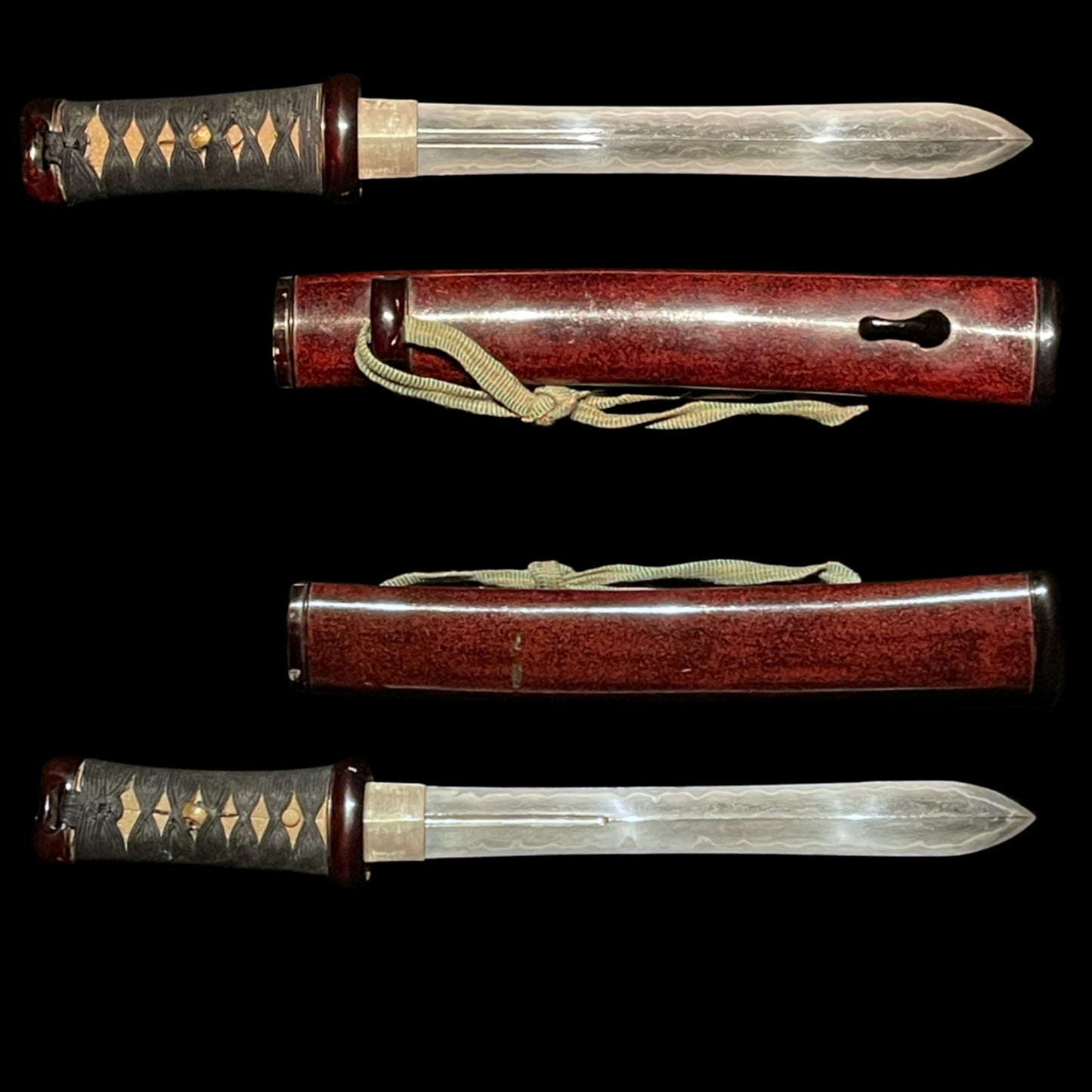 KEN 剣 TSURUGI, Red Aikuchi Koshirae, Muromachi period mumei