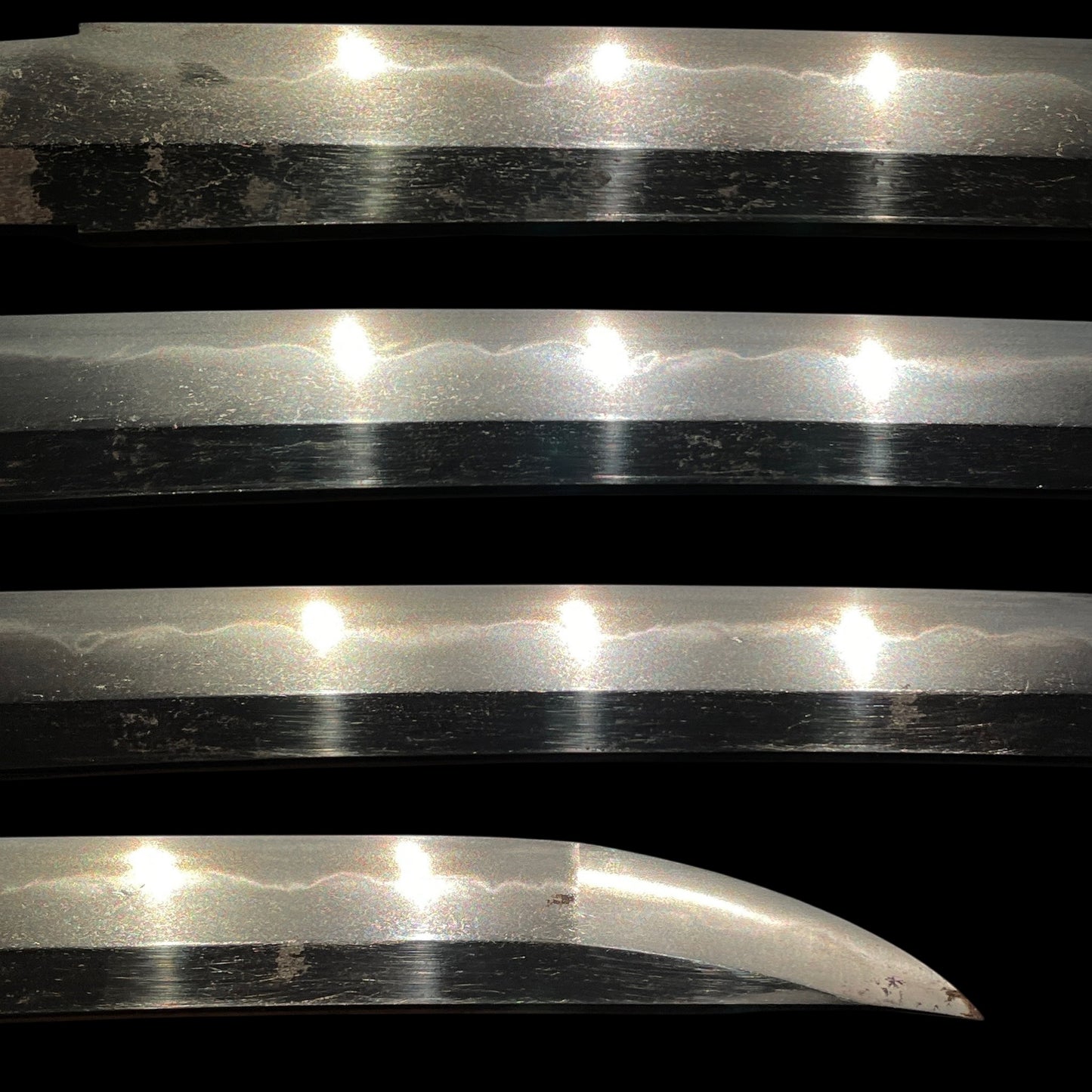 Large Kissaki Wakizashi, Shell Fuchikashira 貝縁頭, Edo period mumei