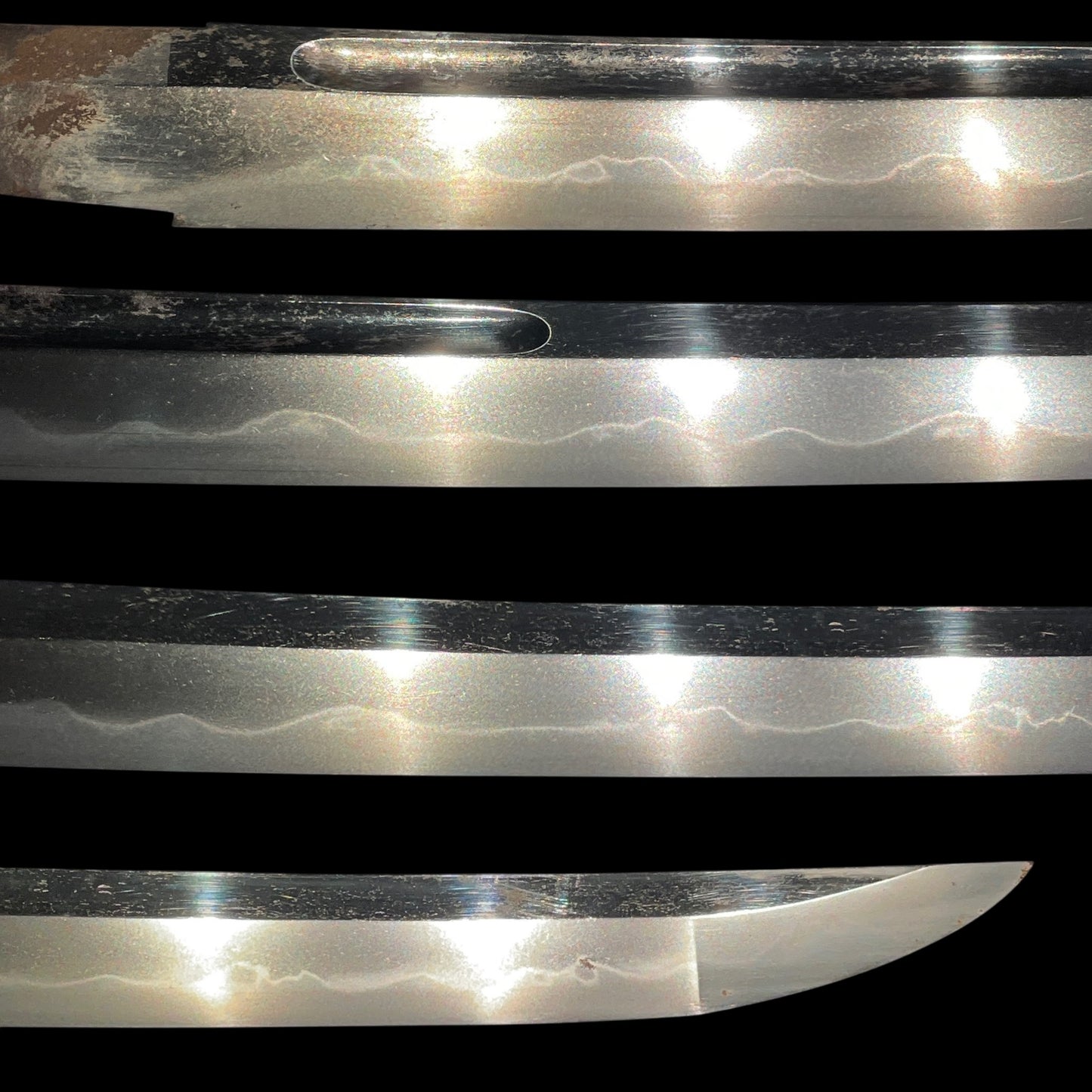 Large Kissaki Wakizashi, Shell Fuchikashira 貝縁頭, Edo period mumei