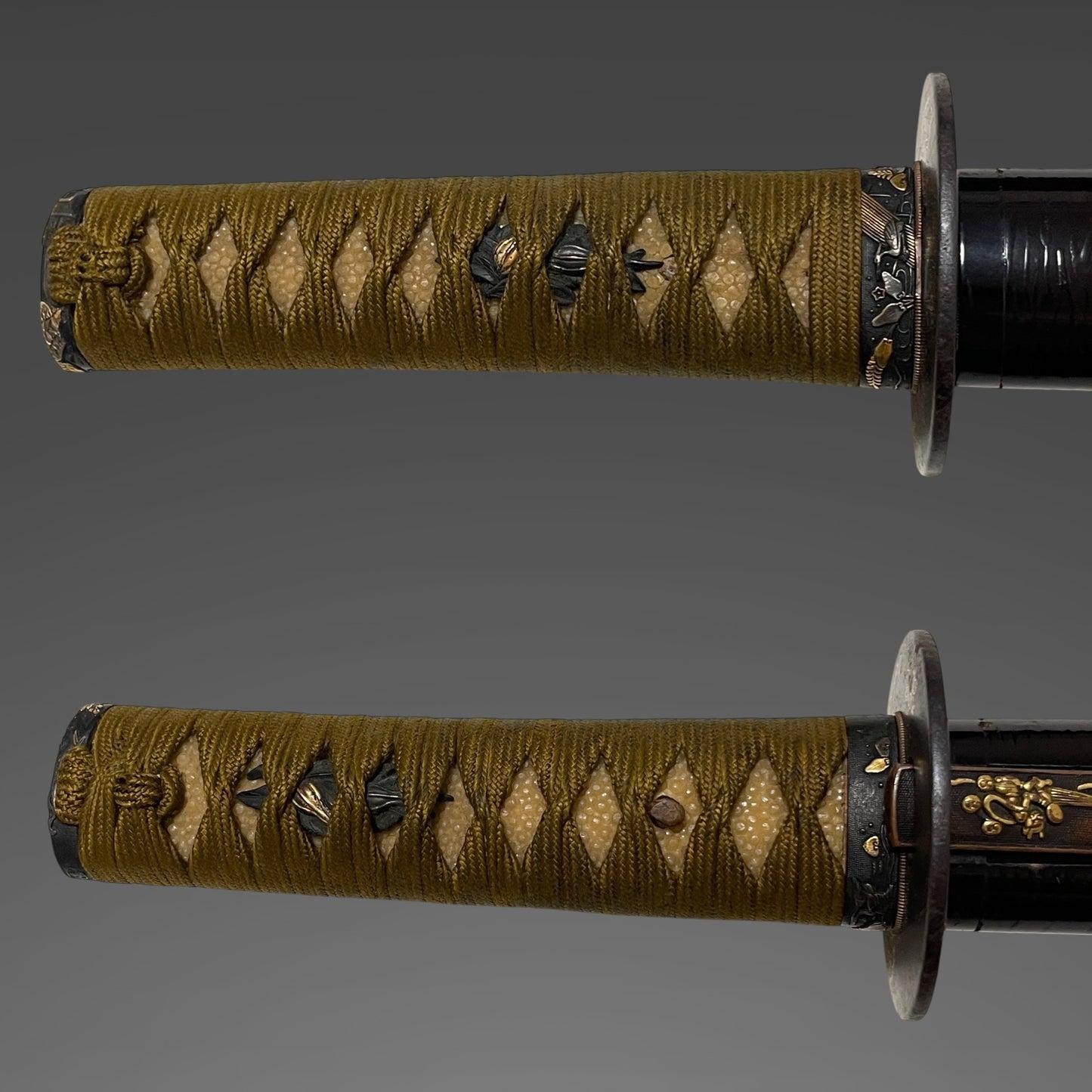 Komei Tadahiro saku 古銘忠廣作 signed Wakizashi, Homarekizu 誉傷 Raijin 雷神 Kozuka, Edo period