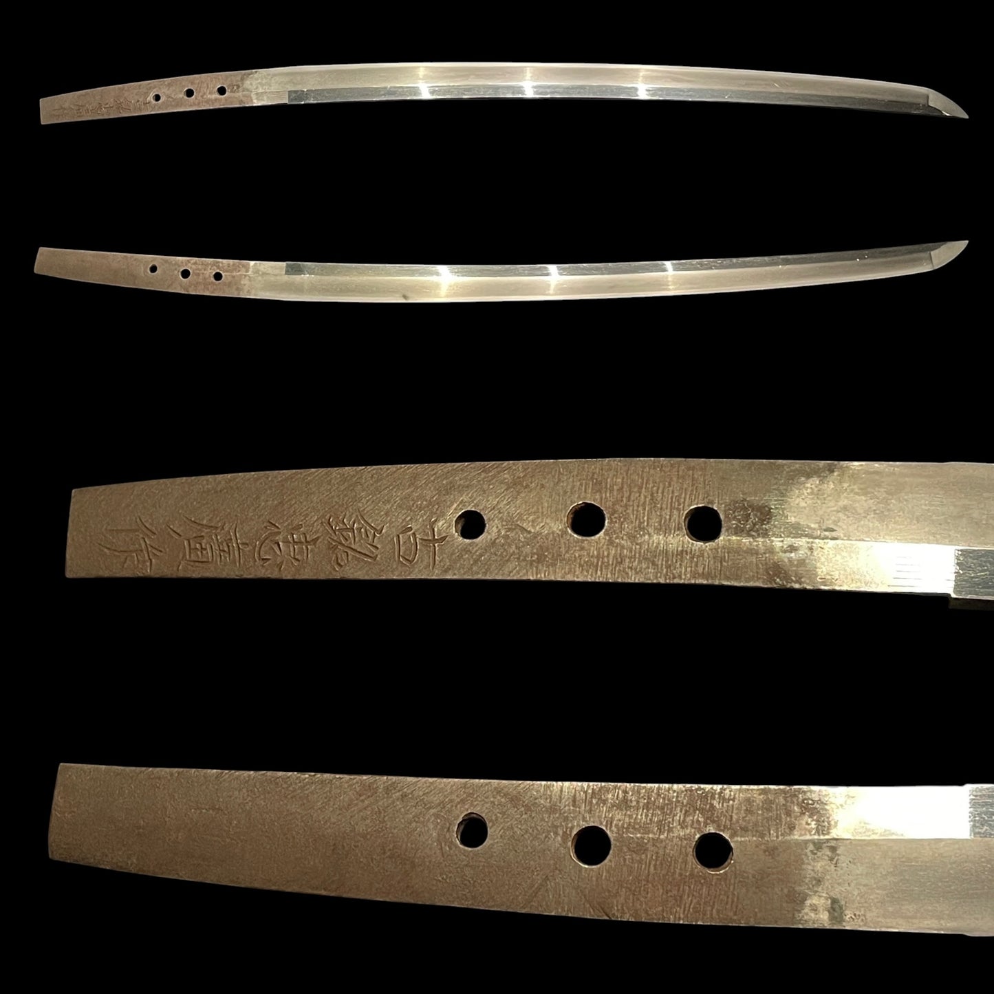 Komei Tadahiro saku 古銘忠廣作 signed Wakizashi, Homarekizu 誉傷 Raijin 雷神 Kozuka, Edo period