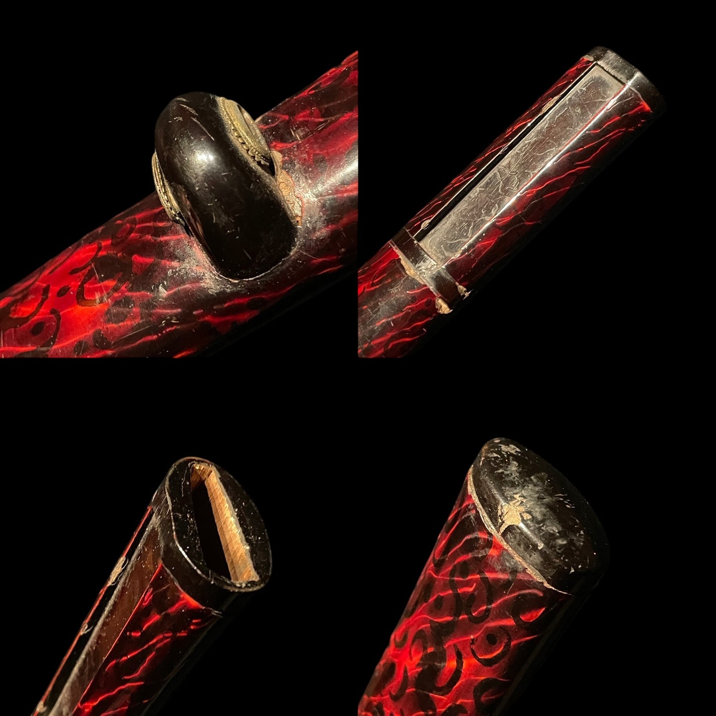 Hirazukuri Red Wakizashi 平造脇差, Dragon Lion Menuki 龍獅子目貫, Edo period mumei