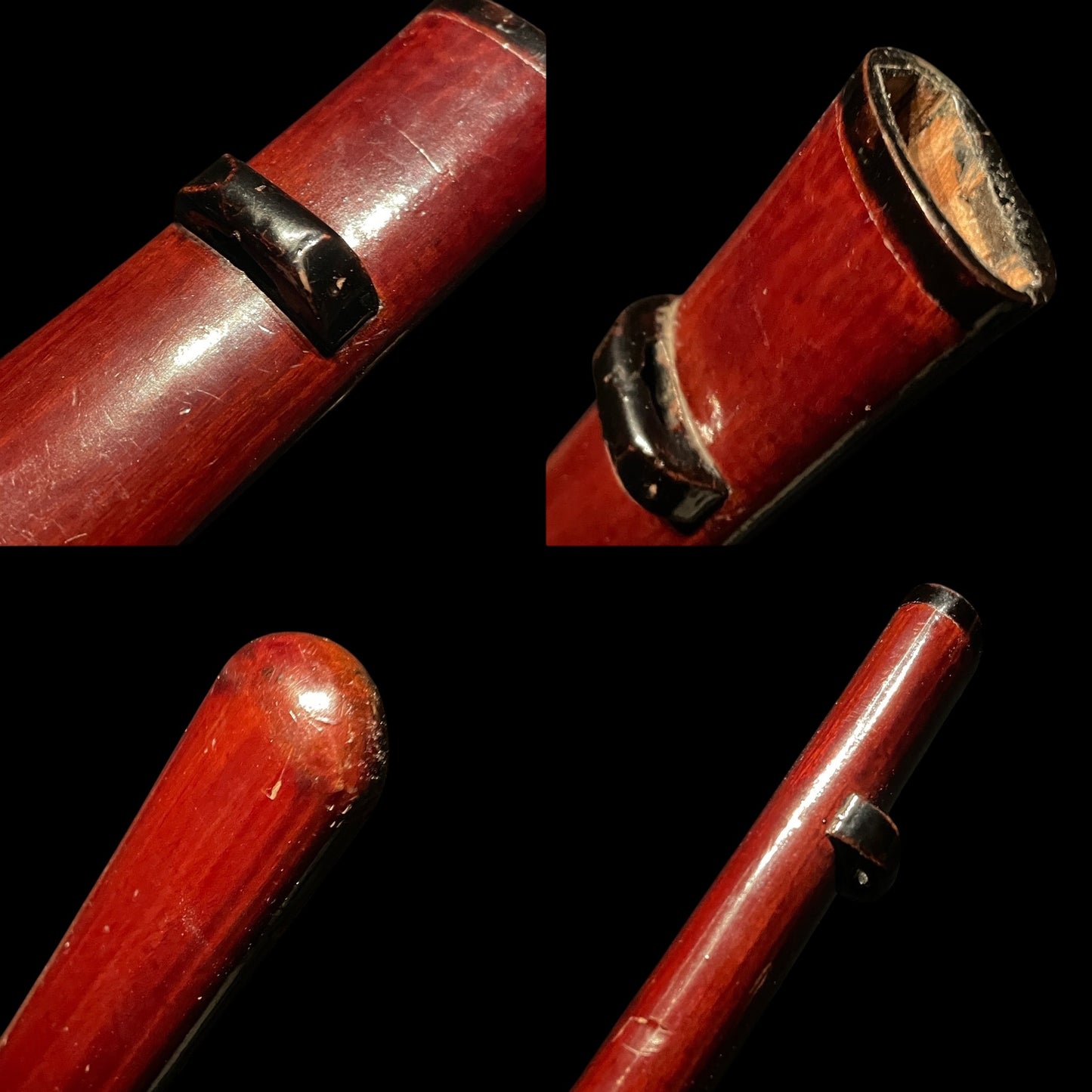 Red Wakizashi, Nobuhisa 宣壽 signed Tsuba, 朱塗腰樋 Red Koshibi, Edo period mumei