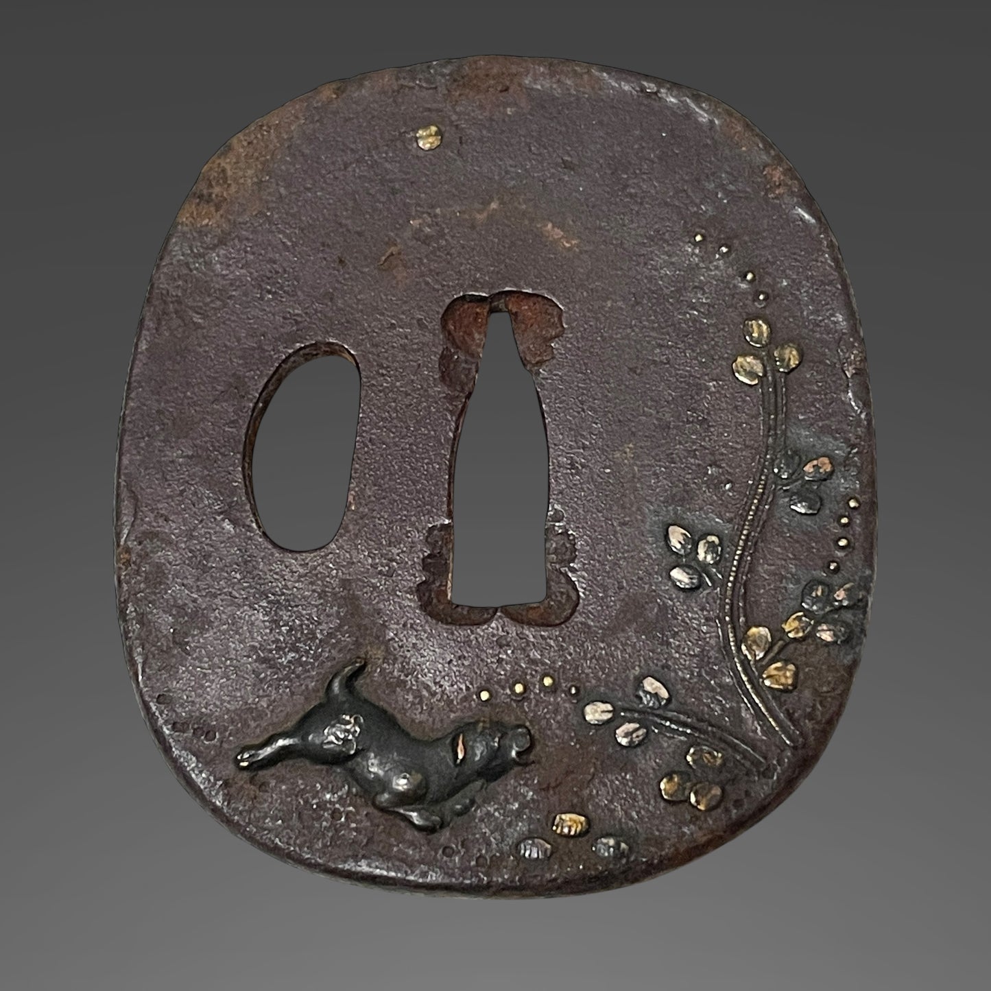 Sunnnobi-TANTO 寸延短刀, Puppy Tsuba and Tiger Kozuka, Late Edo period mumei