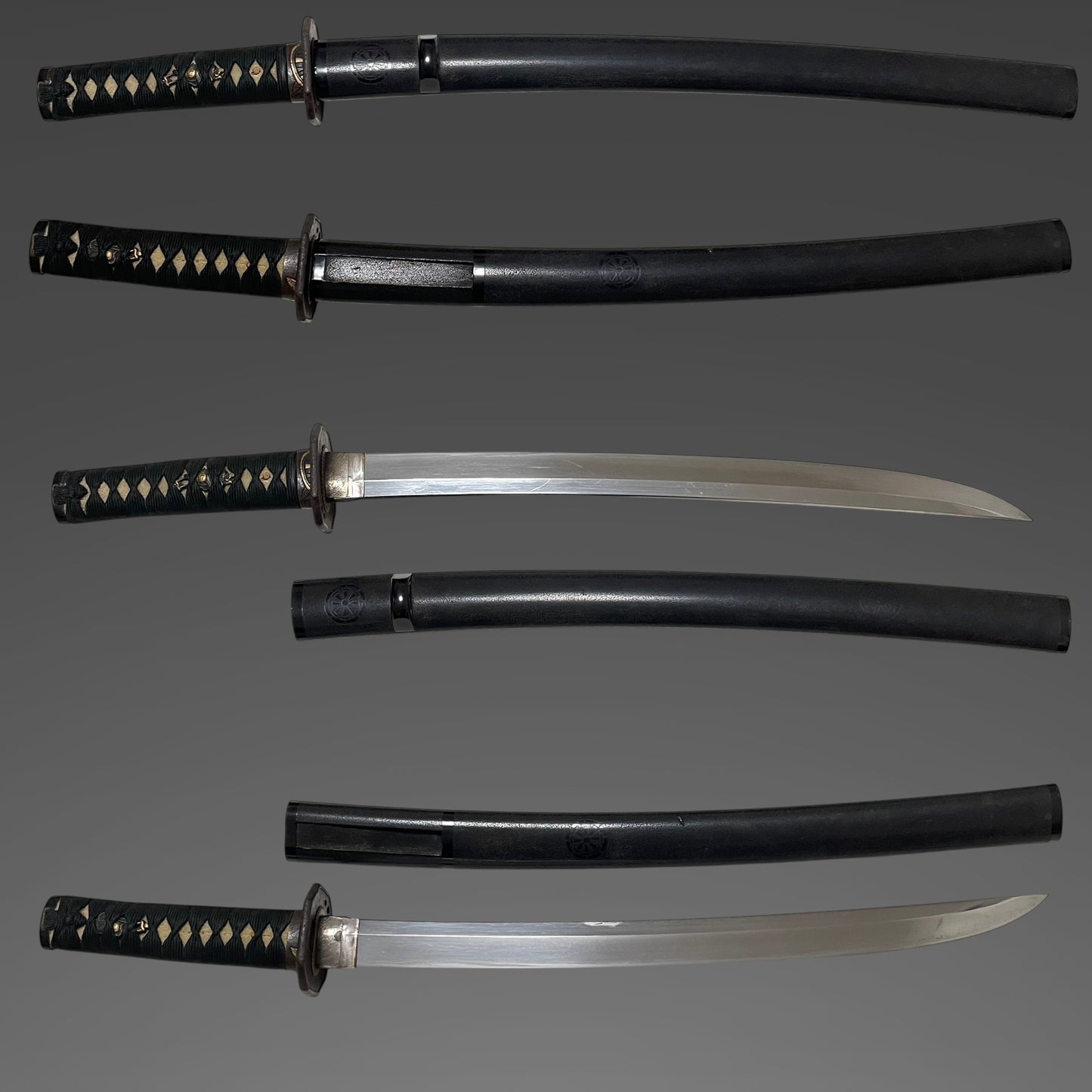Naginata Naoshi Wakizashi, Kagemakie-Saya 陰蒔絵鞘, Thick Blade, Muromachi period mumei