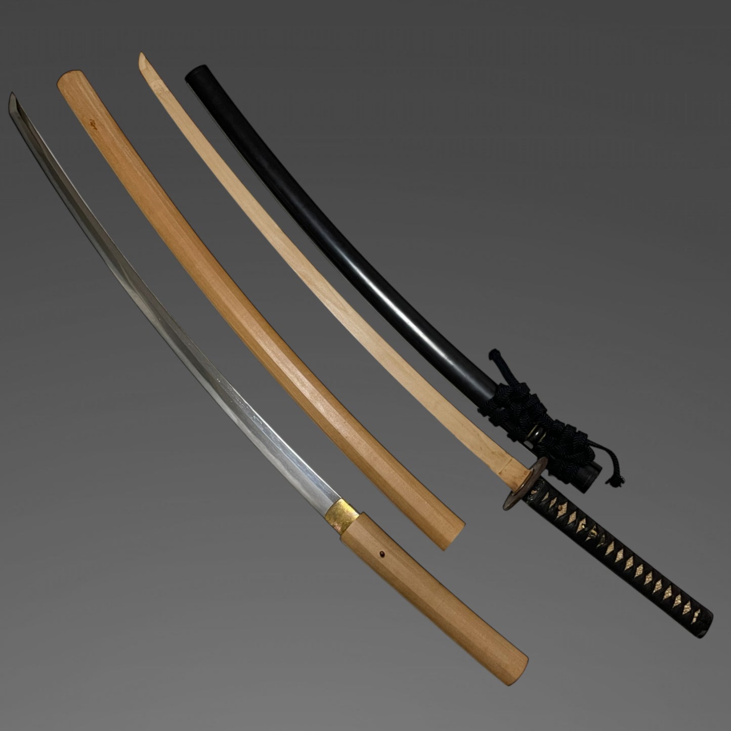 Shinto Jumyo 新刀寿命 KATANA, Nightingale and Plum Blossoms Fuchikashira, with Shirasaya